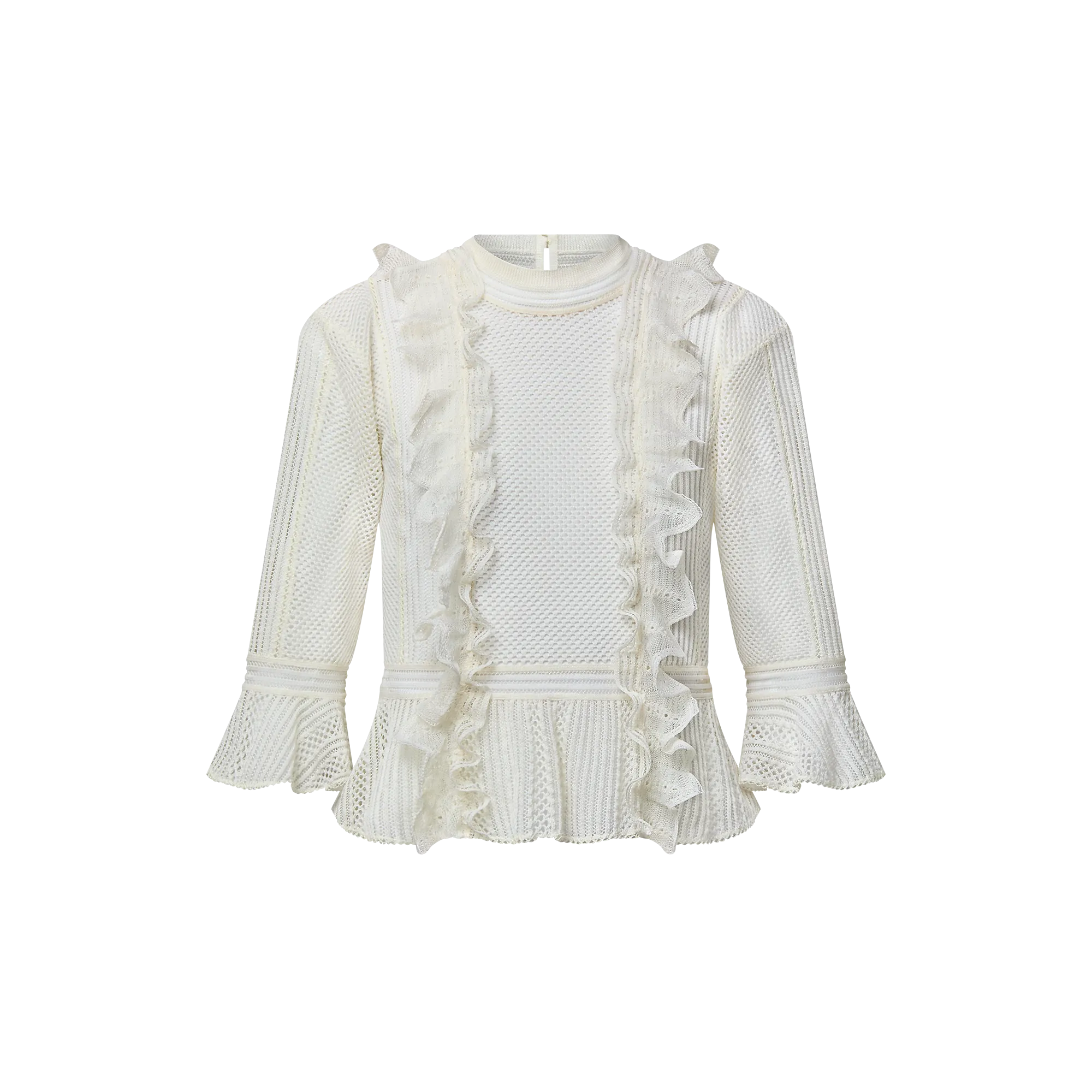 Louis Vuitton Mesh Knit Ruffle Top - Women - Ready - to - Wear 1AGD18