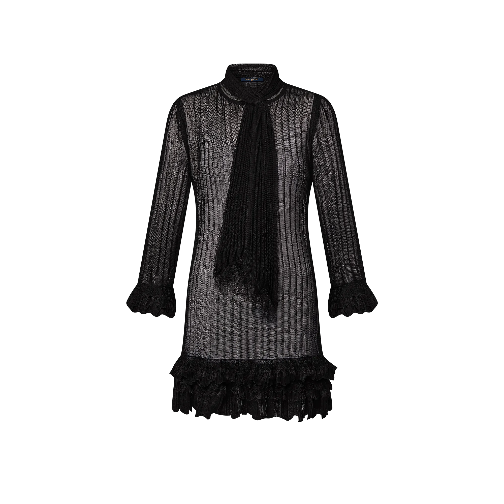 Louis Vuitton Ruffle Trim Lavallière Knit Dress - Women - Ready - to - Wear 1AGGOL