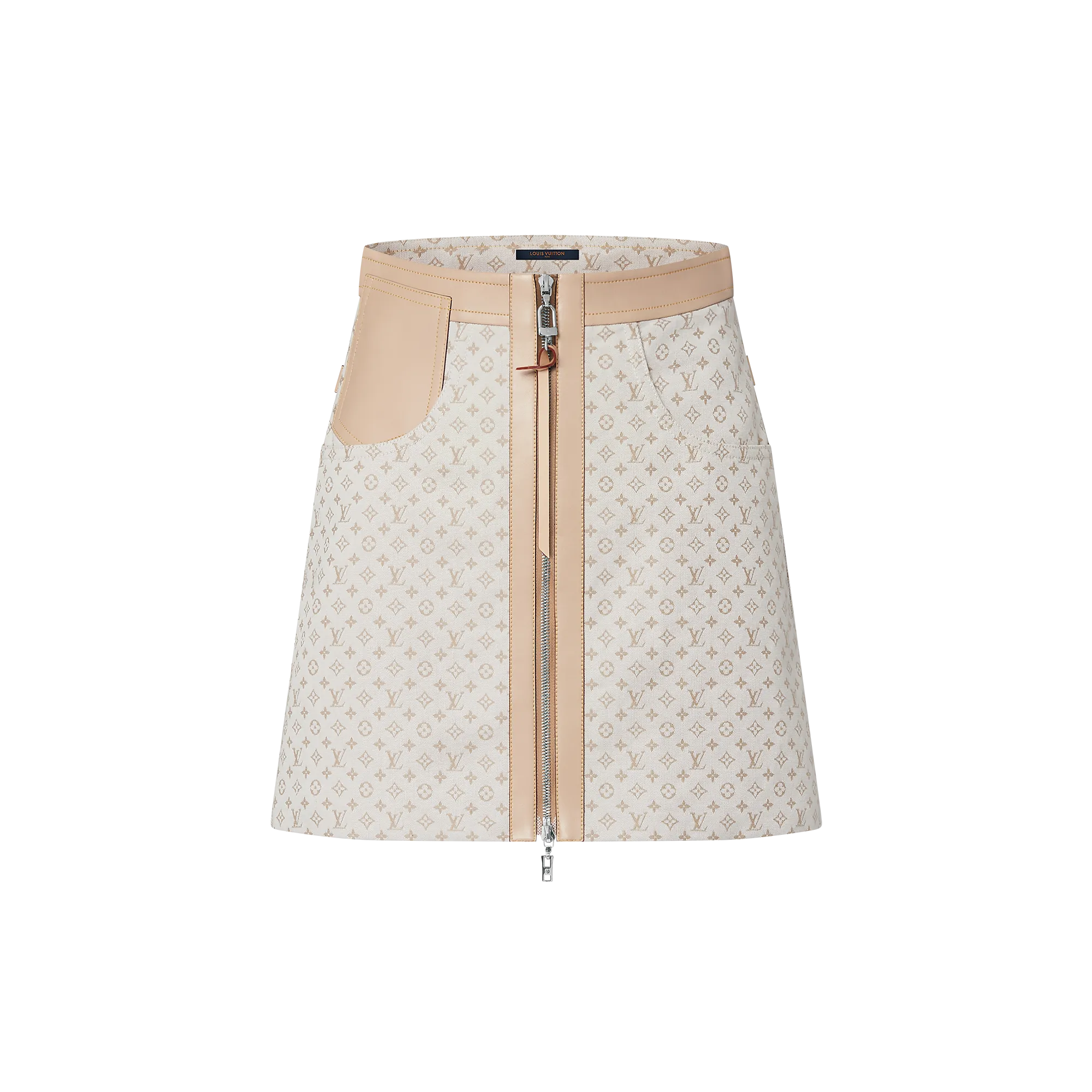 Louis Vuitton Leather Accent Mini Monogram Skirt - Women - Ready - to - Wear 1AGGQF