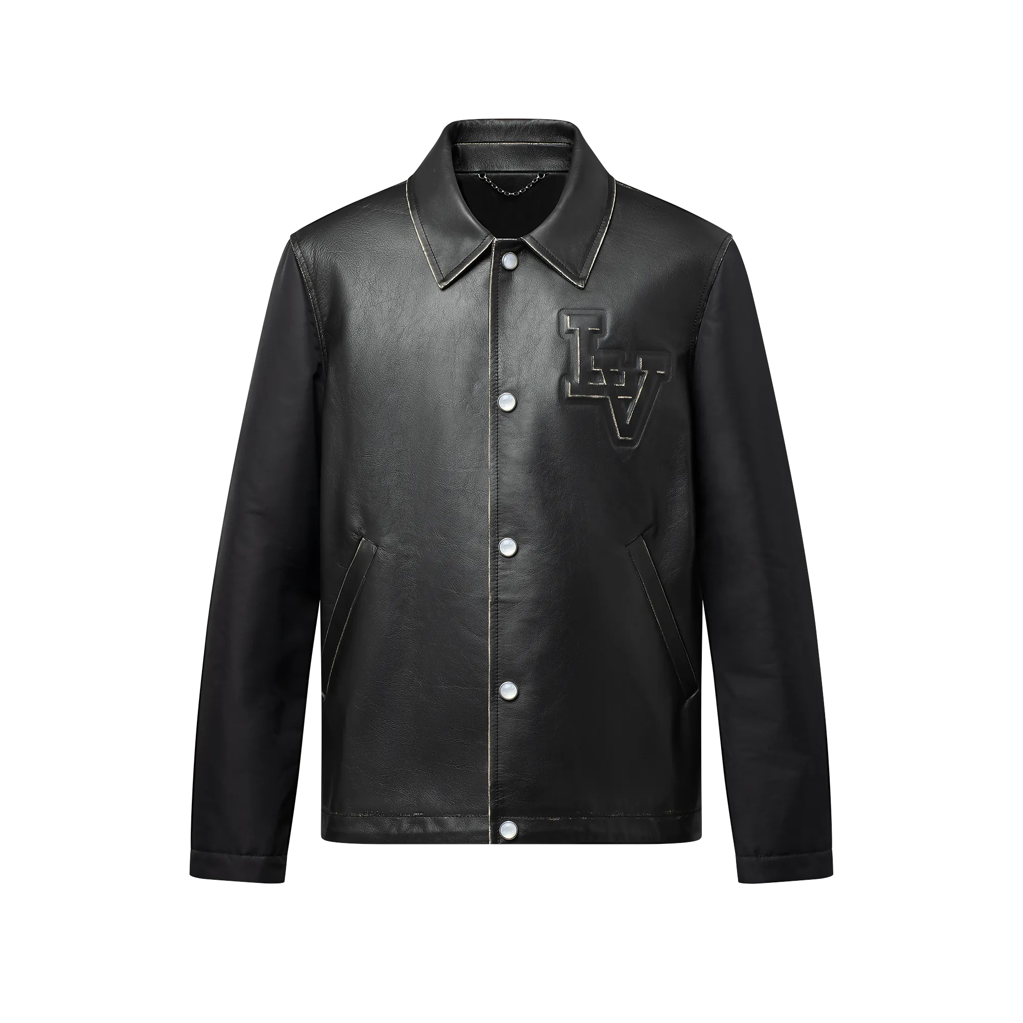 Louis Vuitton Vintage Effect Leather And Nylon Coach Jacket - Men - Ready - to - Wear 1AGJB6
