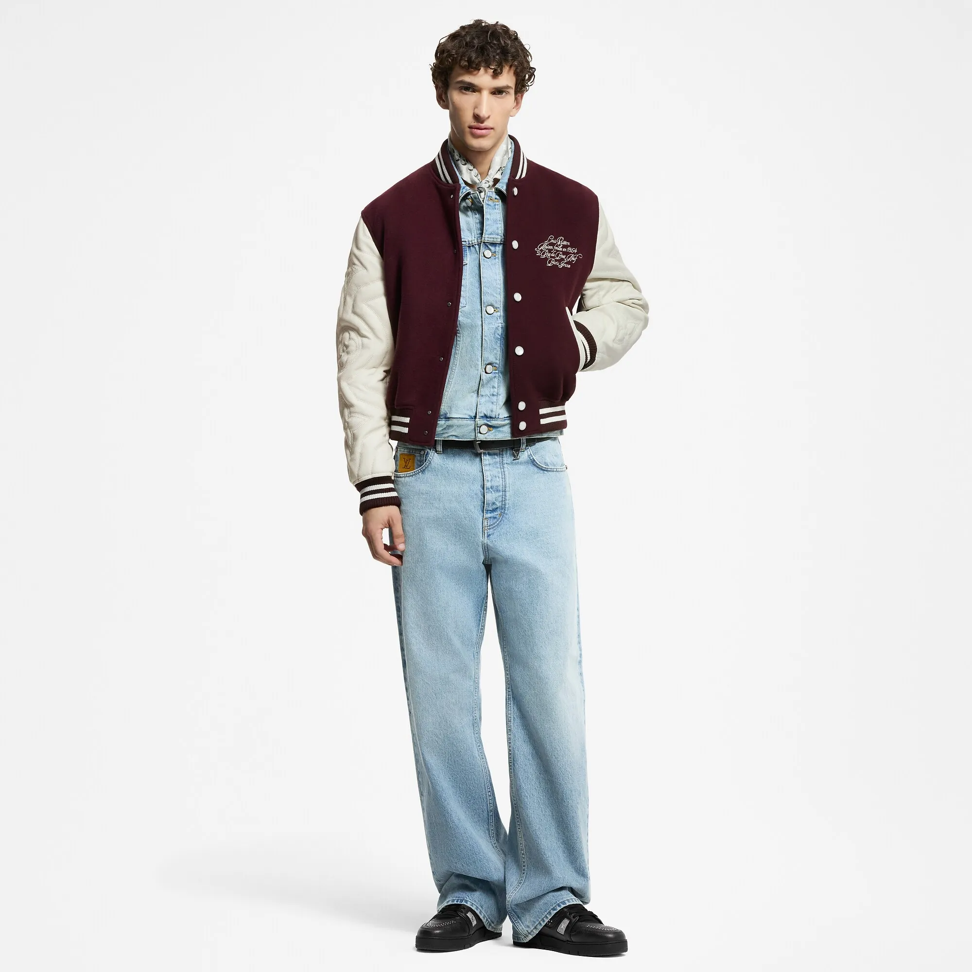 Louis Vuitton Embroidered Calfskin Varsity Jacket - Men - Ready - to - Wear 1AGJC6