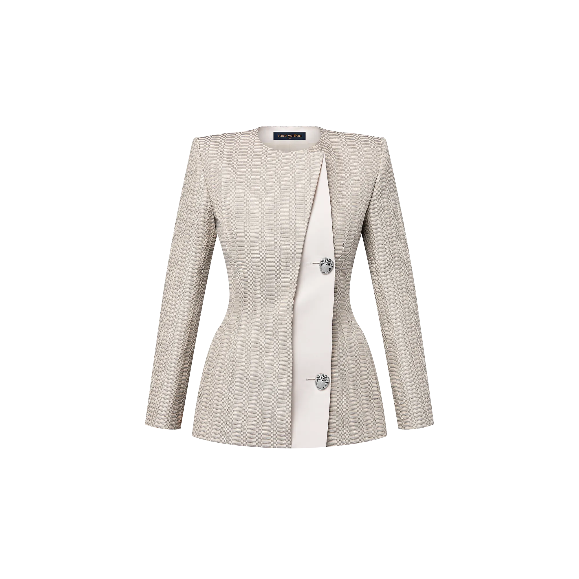Louis Vuitton Asymmetrical Micro Damier Blazer - Women - Ready - to - Wear 1AGLLY