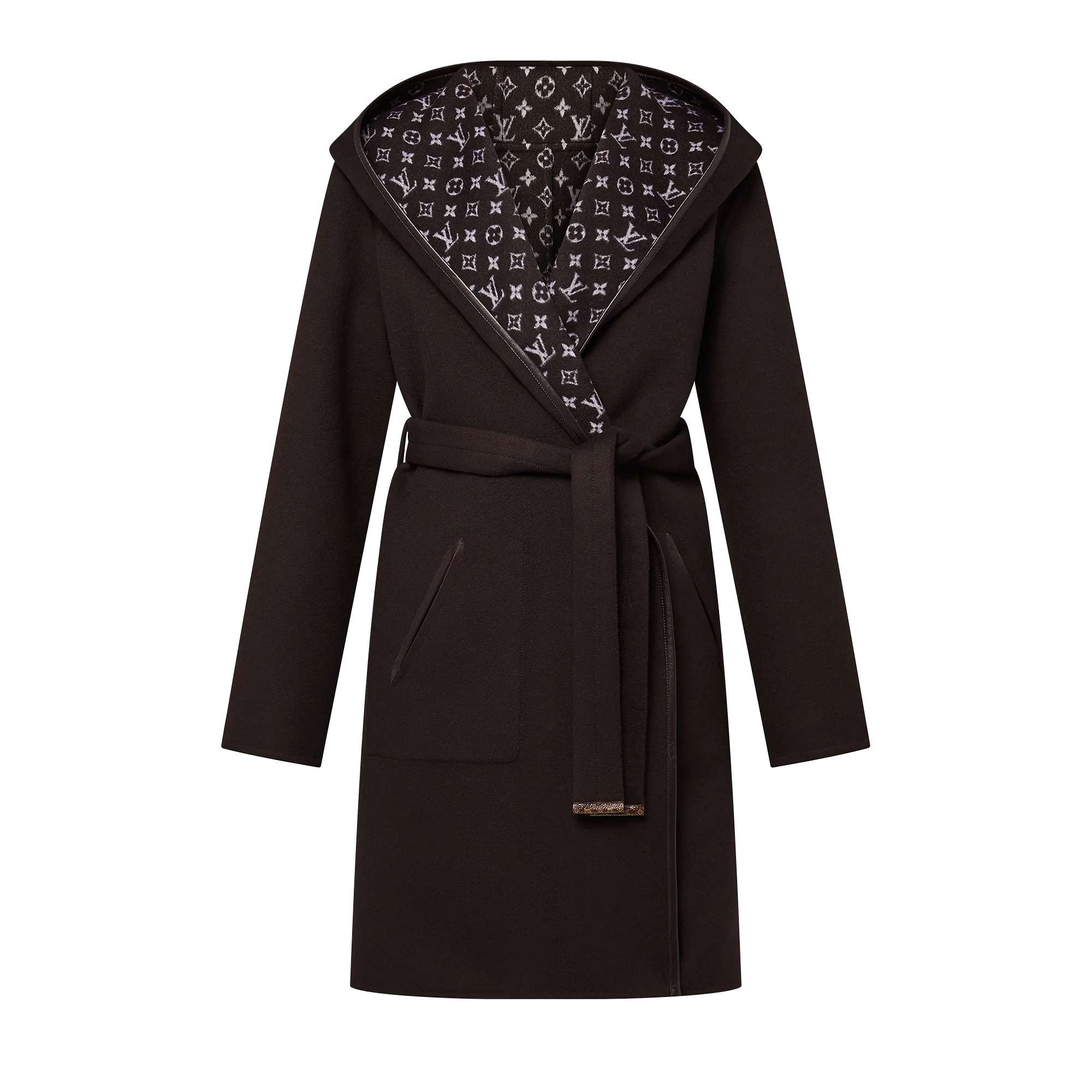 Louis Vuitton Reversible Signature Hooded Wrap Coat - Women - Ready - to - Wear 1AGNY8