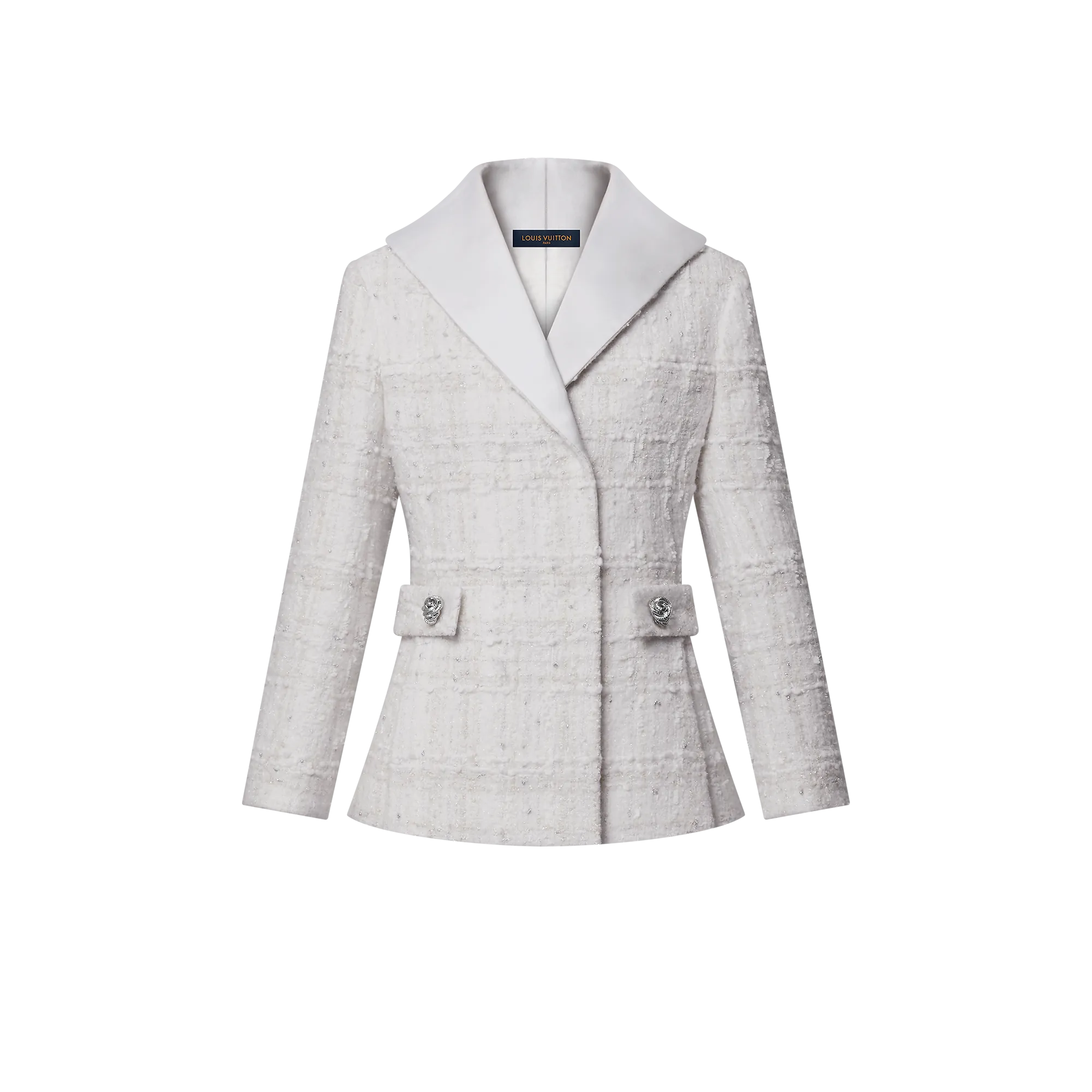 Louis Vuitton Graphic Collar Belted Tweed Jacket - Women - Ready - to - Wear 1AGOL2