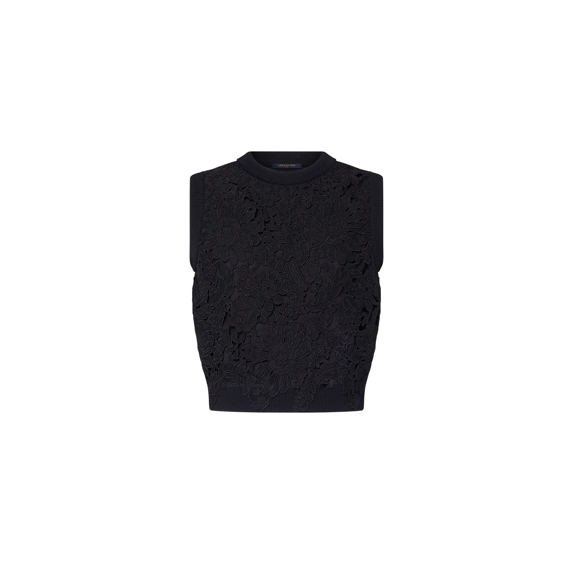 Louis Vuitton Floral Lace Accent Knit Top - Women - Ready - to - Wear 1AGSF2