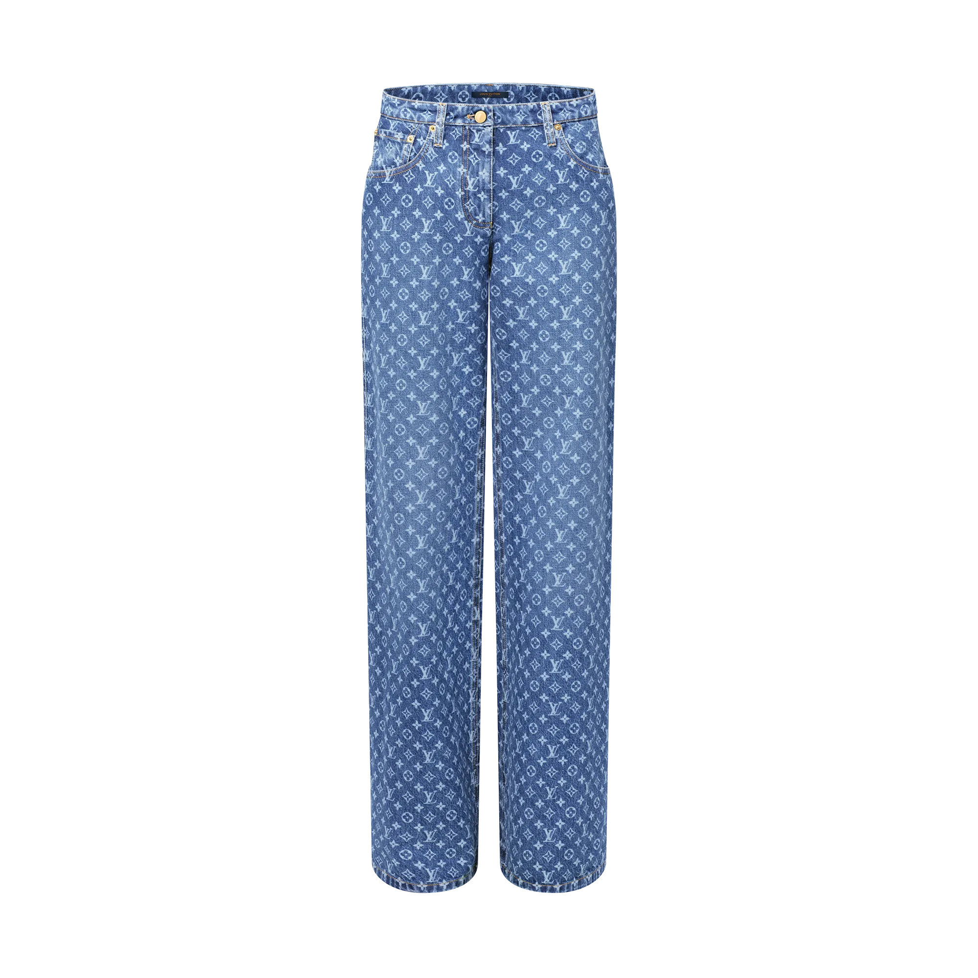 Louis Vuitton Monogram Flared Jeans - Women - Ready - to - Wear 1AHENR Blue
