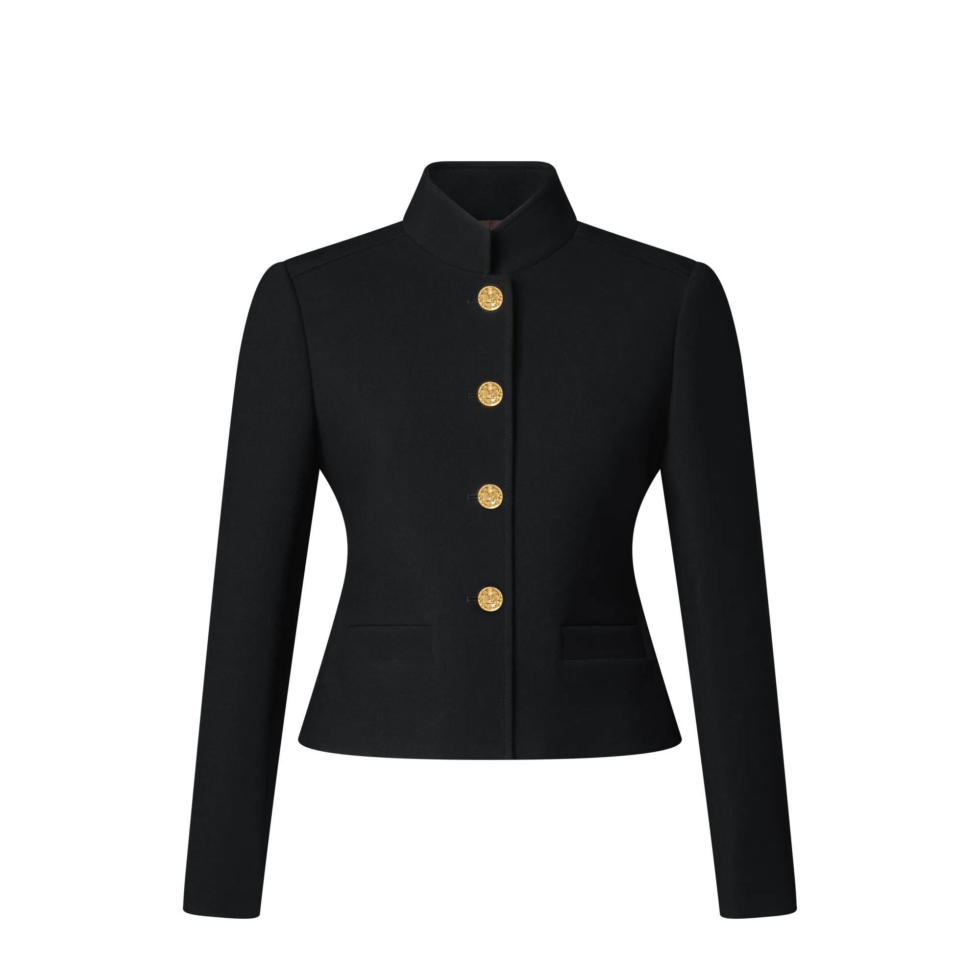 Louis Vuitton LV Button Officer Jacket - Women - Ready - to - Wear 1AHUQY Black