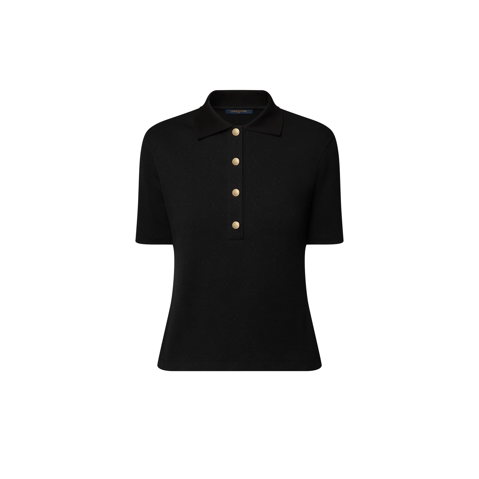Louis Vuitton Monogram Piqué Polo Top - Women - Ready - to - Wear 1AHUS8 Black