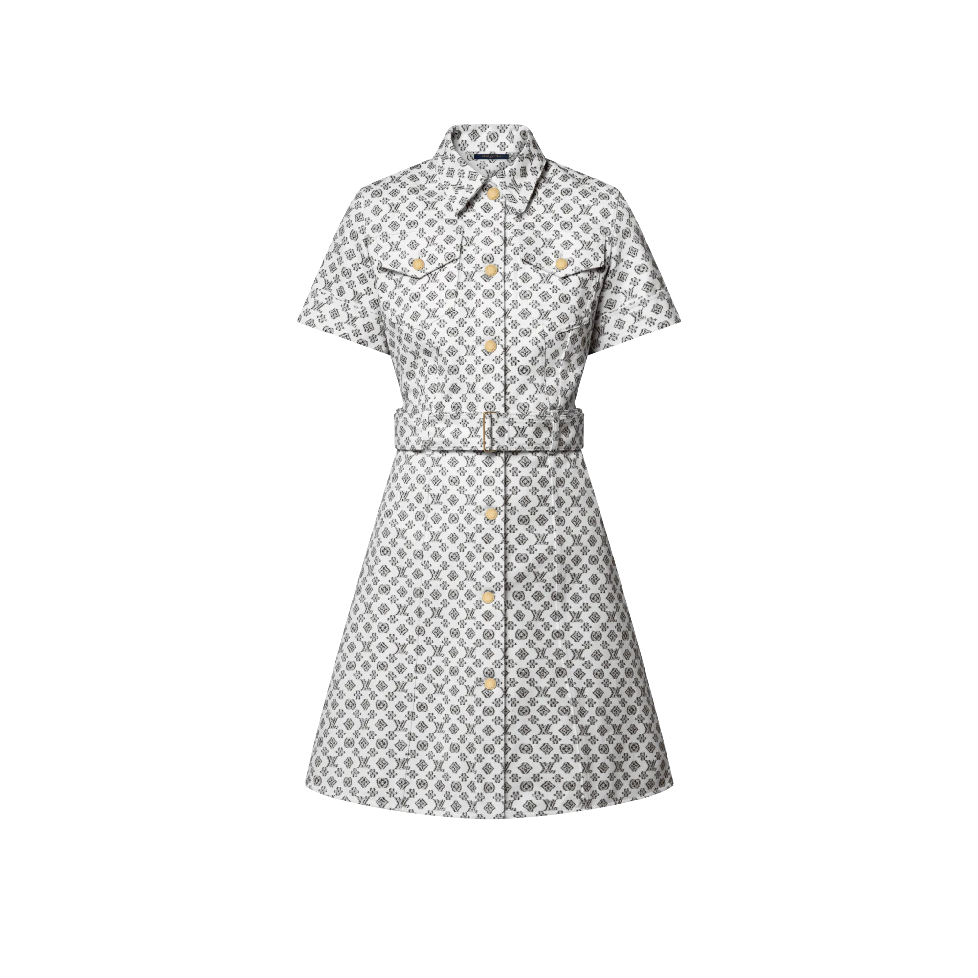 Louis Vuitton Blurry Monogram Shirt Dress - Women - Ready - to - Wear 1AHWZY Black