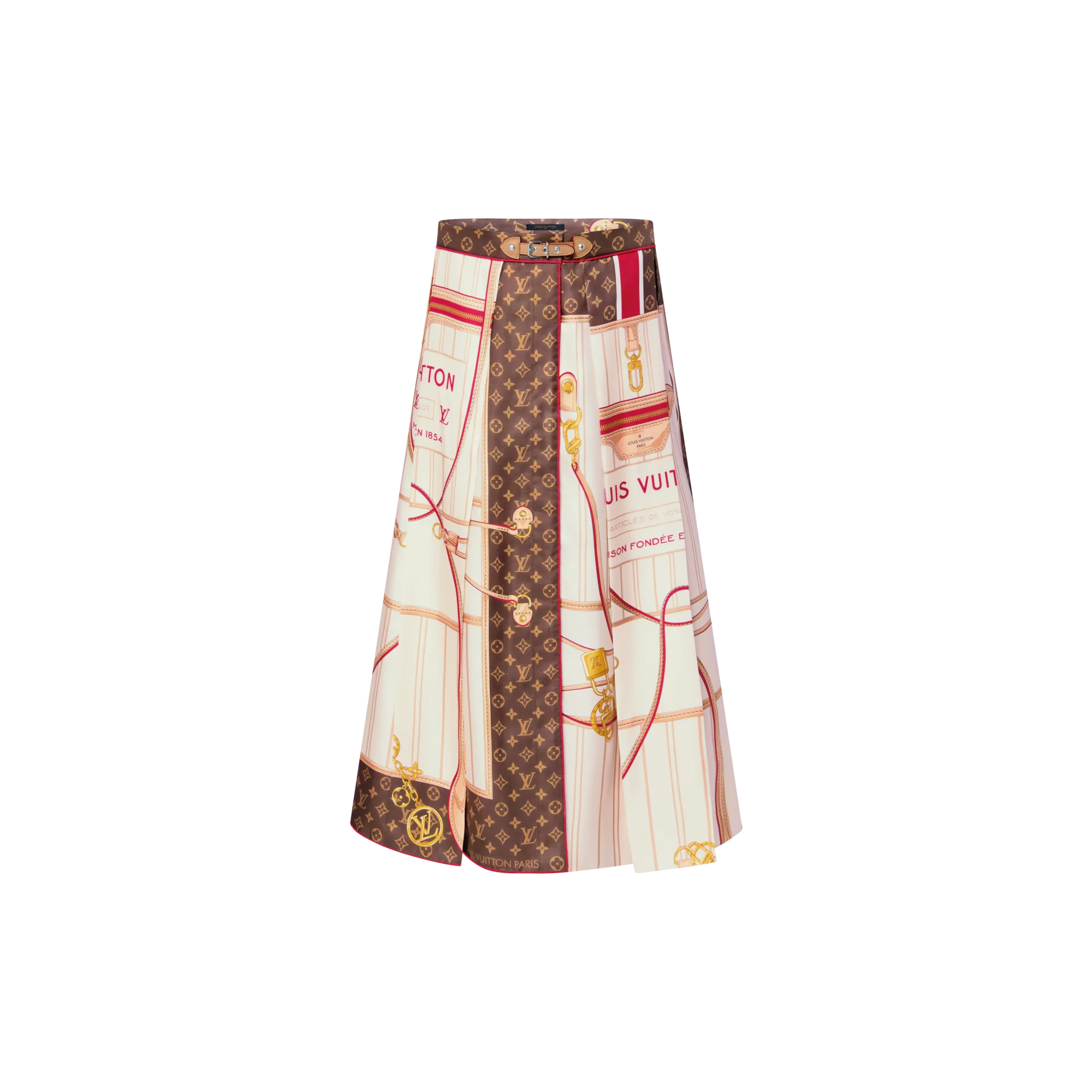Louis Vuitton Neverfull Foulard Print Midi Skirt - Women - Ready-to-Wear 1AHXM2 Multicolor