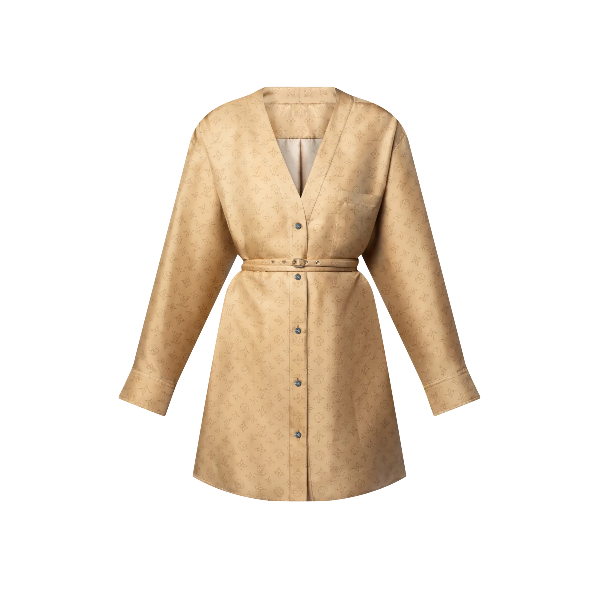 Louis Vuitton Mahina Button Front Dress - Women - Ready-to-Wear 1AHXMO Camel