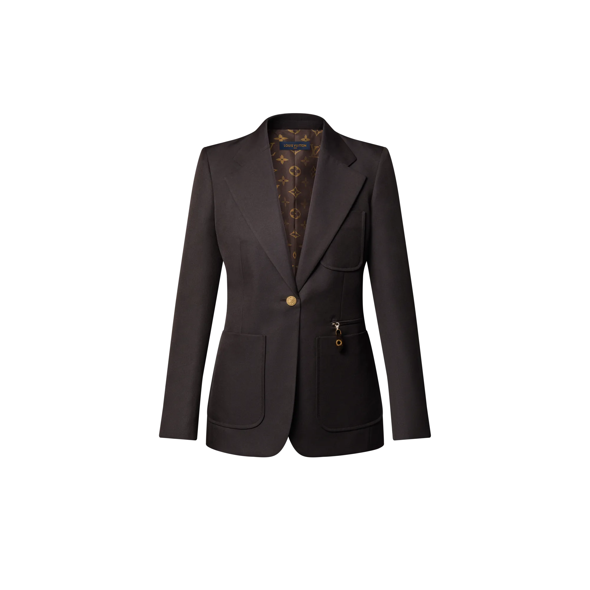 Louis Vuitton Technical Gabardine Preppy Blazer - Women - Ready - to - Wear 1AHXVJ Brown