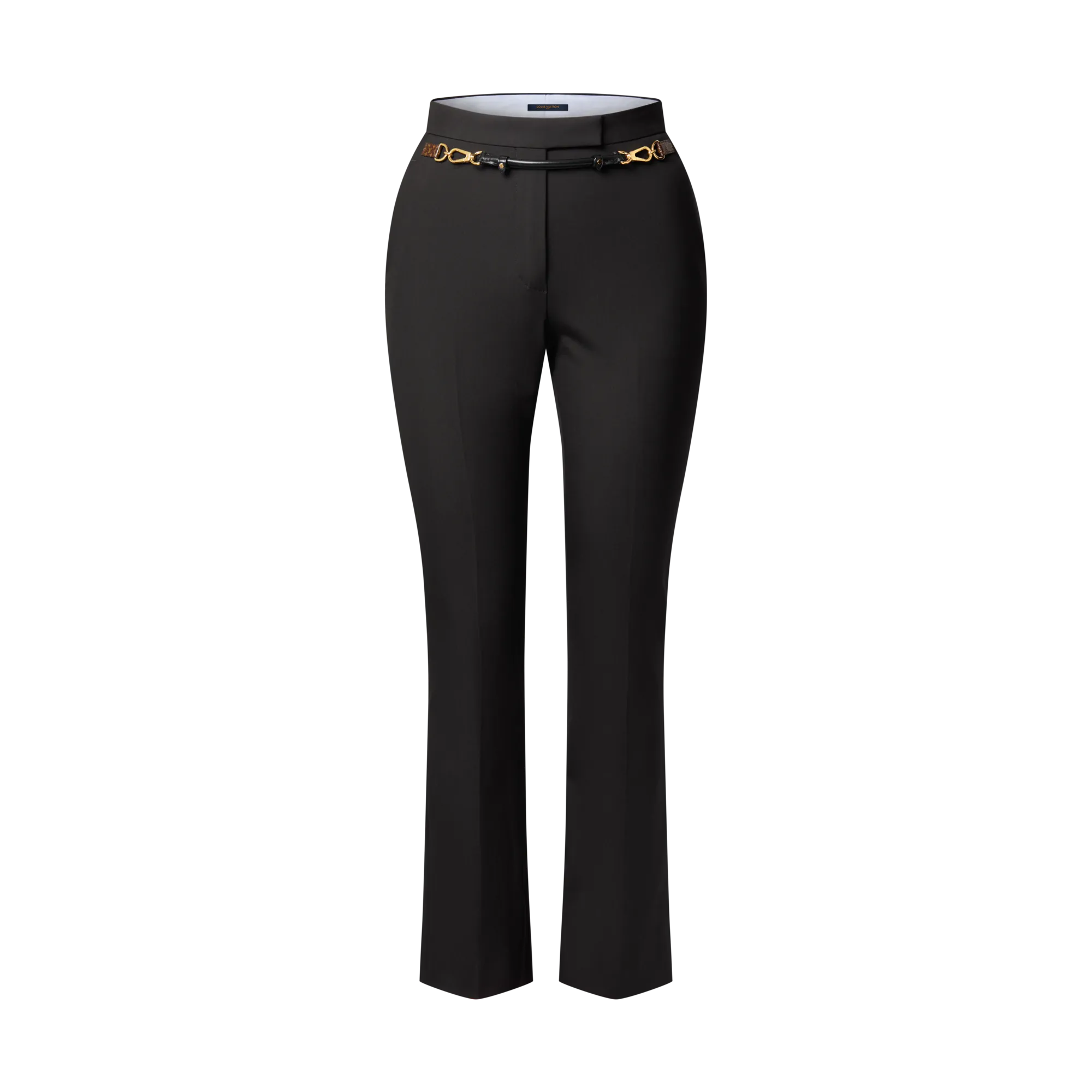 Louis Vuitton Belt Detail Tailored Pants - Women - Ready - to - Wear 1AHXZZ Black