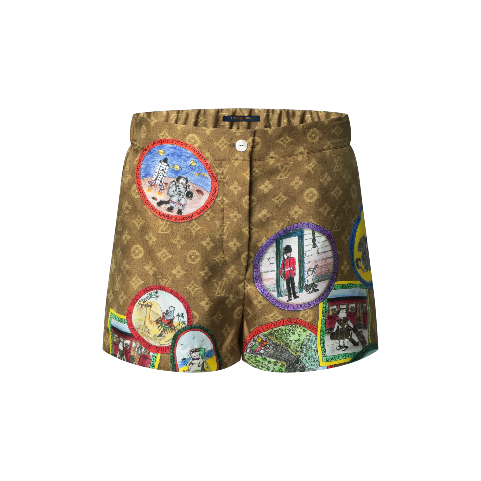 Louis Vuitton Monogram Cat Stamp Shorts - Women - Ready-to-Wear 1AHY64 Marron Clair