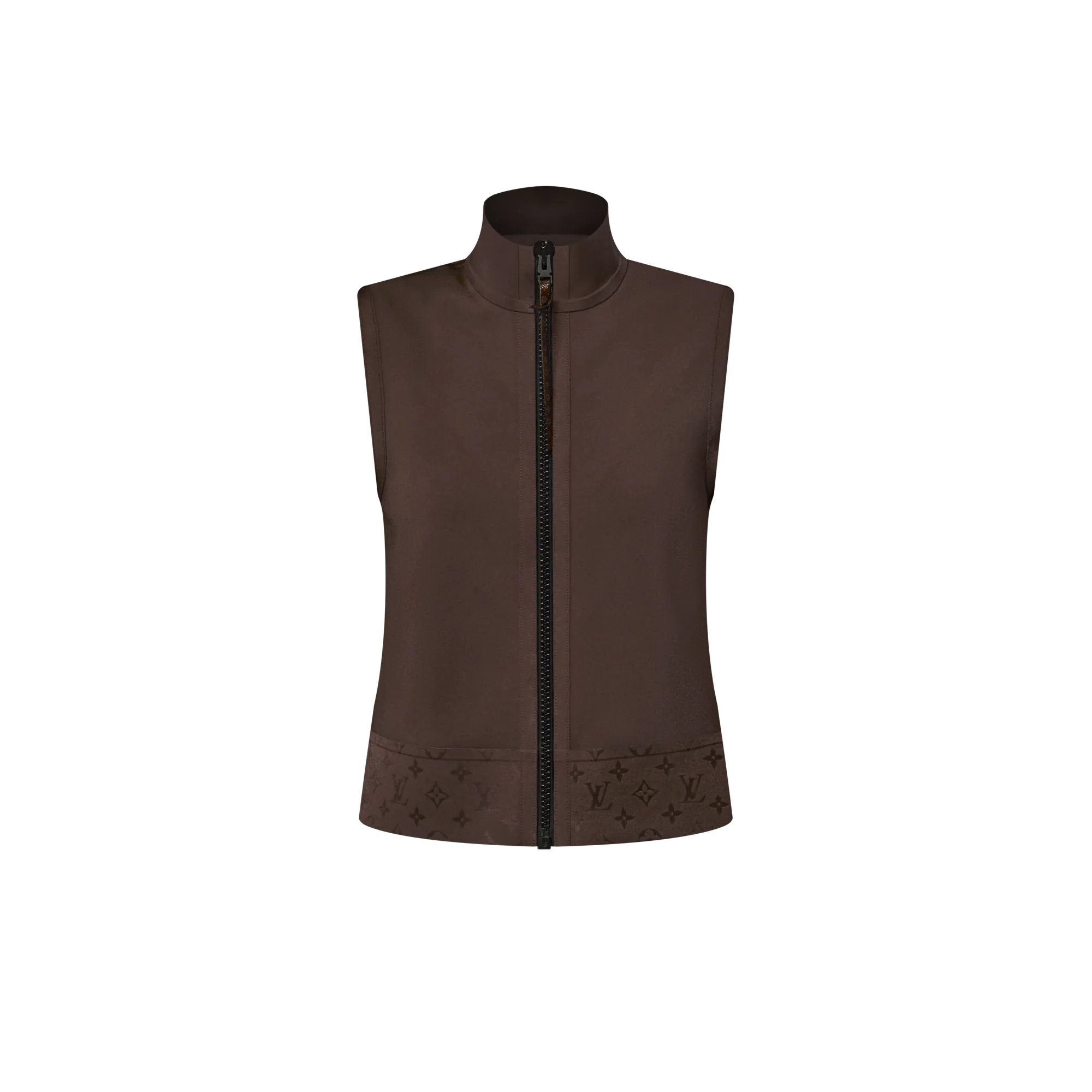 Louis Vuitton Technical Jersey Zip-Up Gilet - Women - Ready-to-Wear 1AHYA6 Chocolate