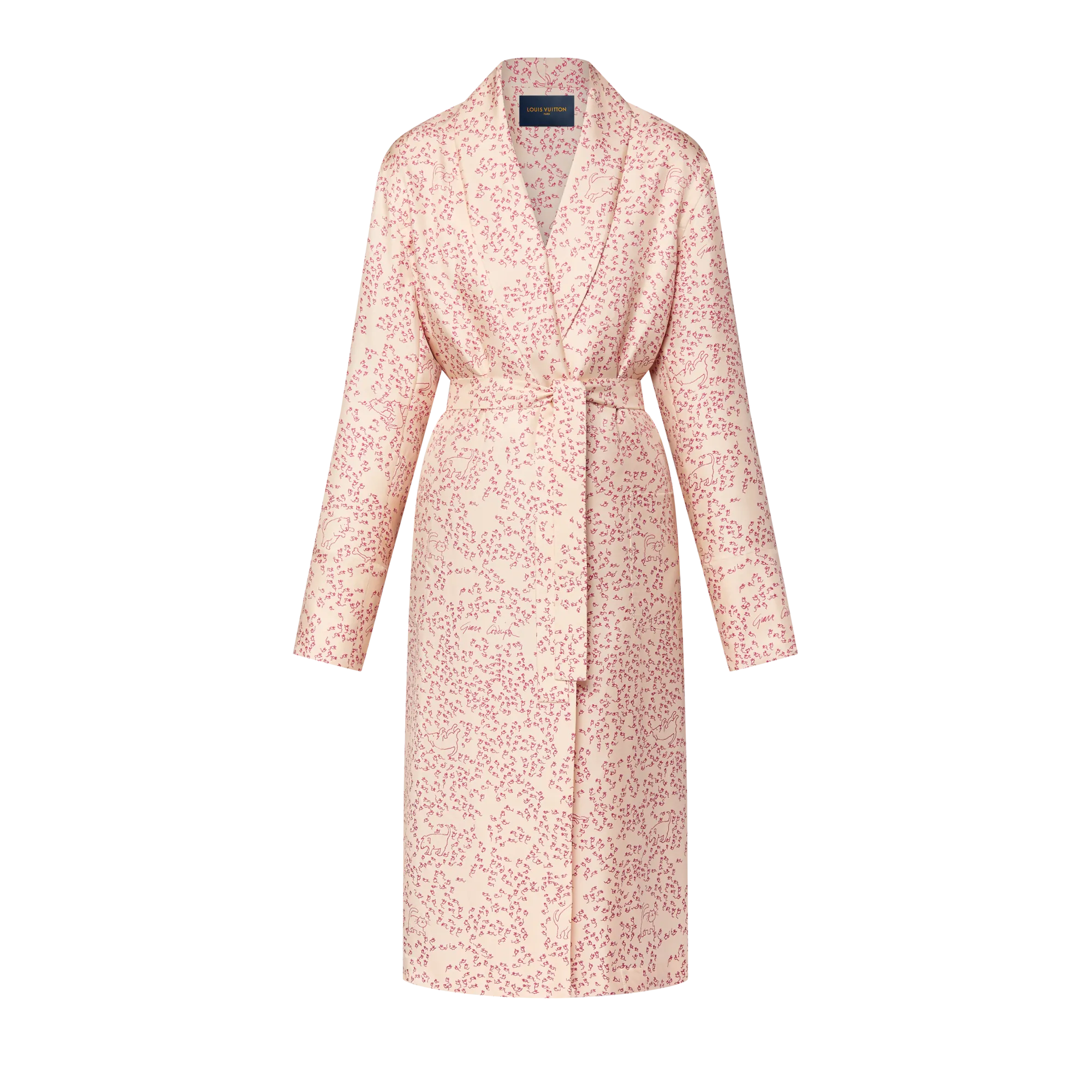 Louis Vuitton Cat-and-Mouse Print Robe - Women - Ready-to-Wear 1AHYIK Champagne