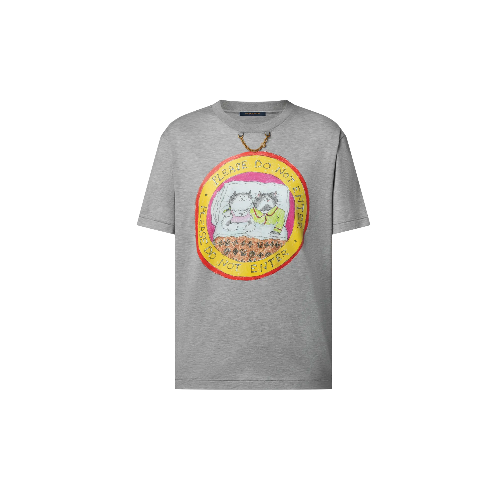 Louis Vuitton Cat Stamp T - Shirt - Women - Ready - to - Wear 1AHYSK Grey