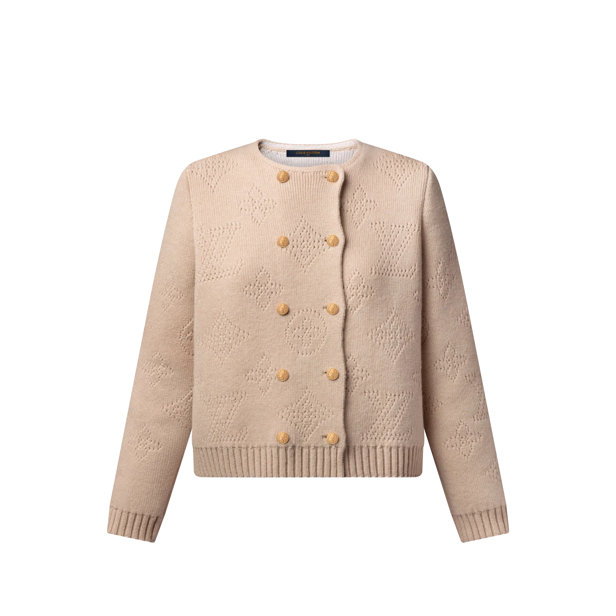 Louis Vuitton Double - Breasted Mahina Knit Cardigan - Women - Ready - to - Wear 1AHYZO Beige