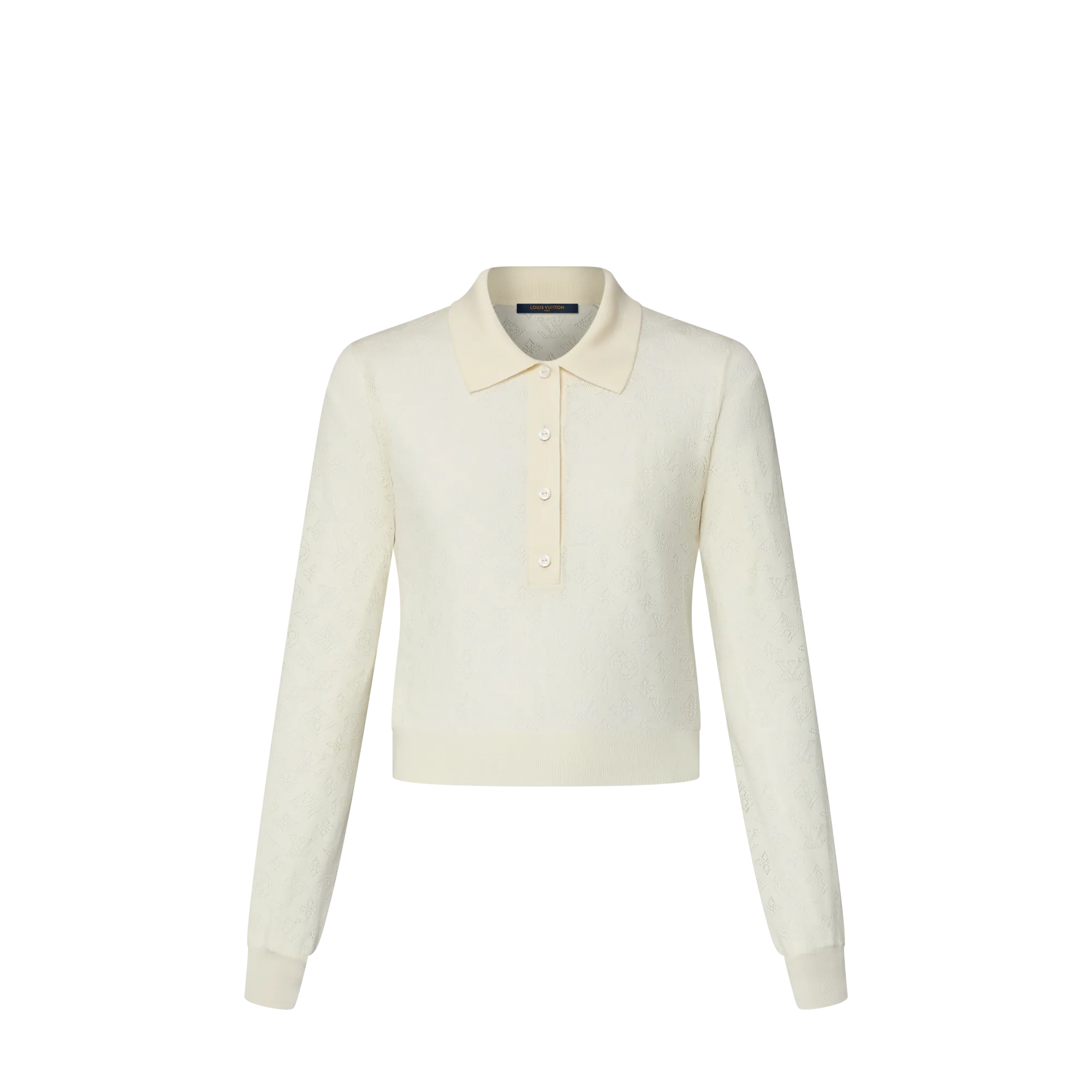 Louis Vuitton Mahina Long - Sleeved Polo Top - Women - Ready - to - Wear 1AHZA8 White