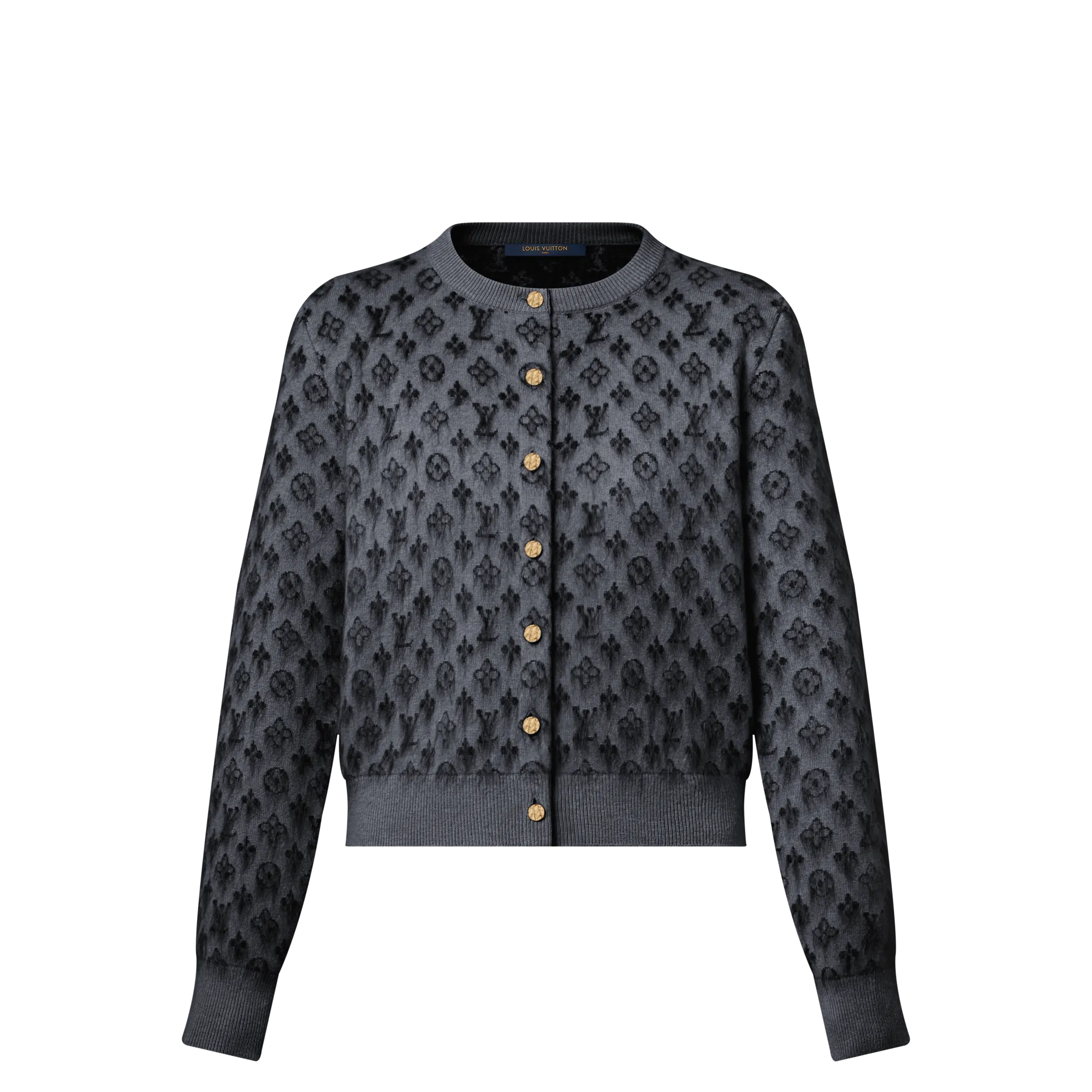 Louis Vuitton Brushed Monogram Cardigan - Women - Ready - to - Wear 1AHZC7 Grey
