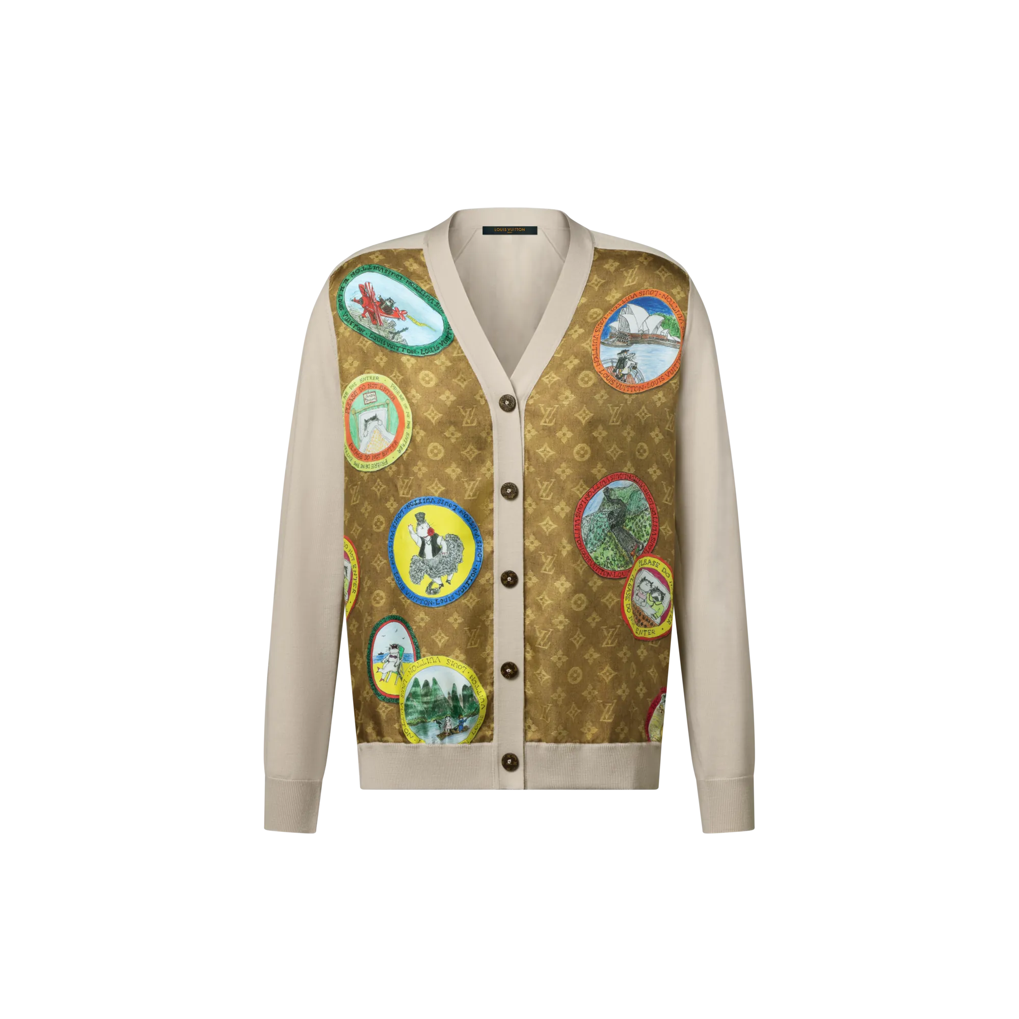 Louis Vuitton Monogram Cat Stamp Cardigan - Women - Ready-to-Wear 1AHZH4 Sand Louis Vuitton Monogram Cat Stamp Cardigan - Women - Ready-to-Wear 1AHZH4 Sand