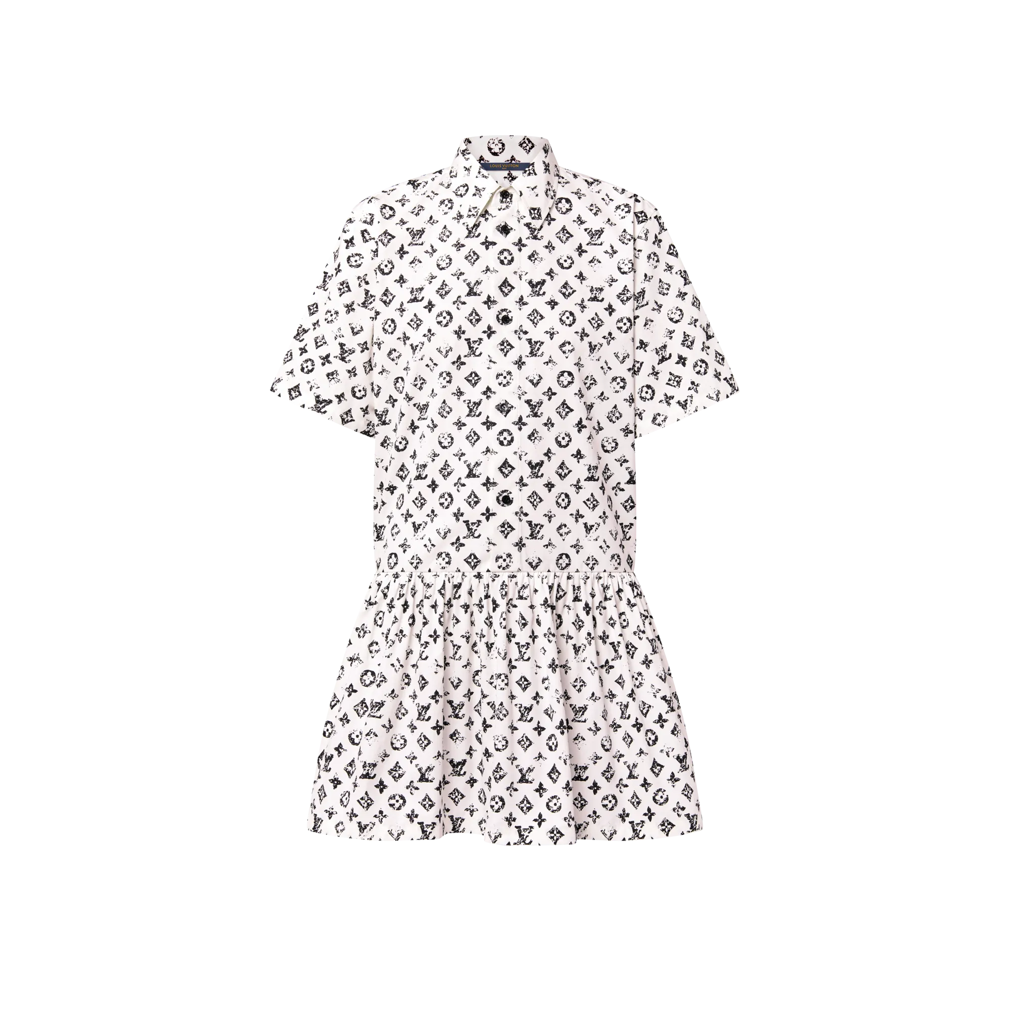 Louis Vuitton Graphic Monogram Shirt Dress - Women - Ready - to - Wear 1AHZOM White
