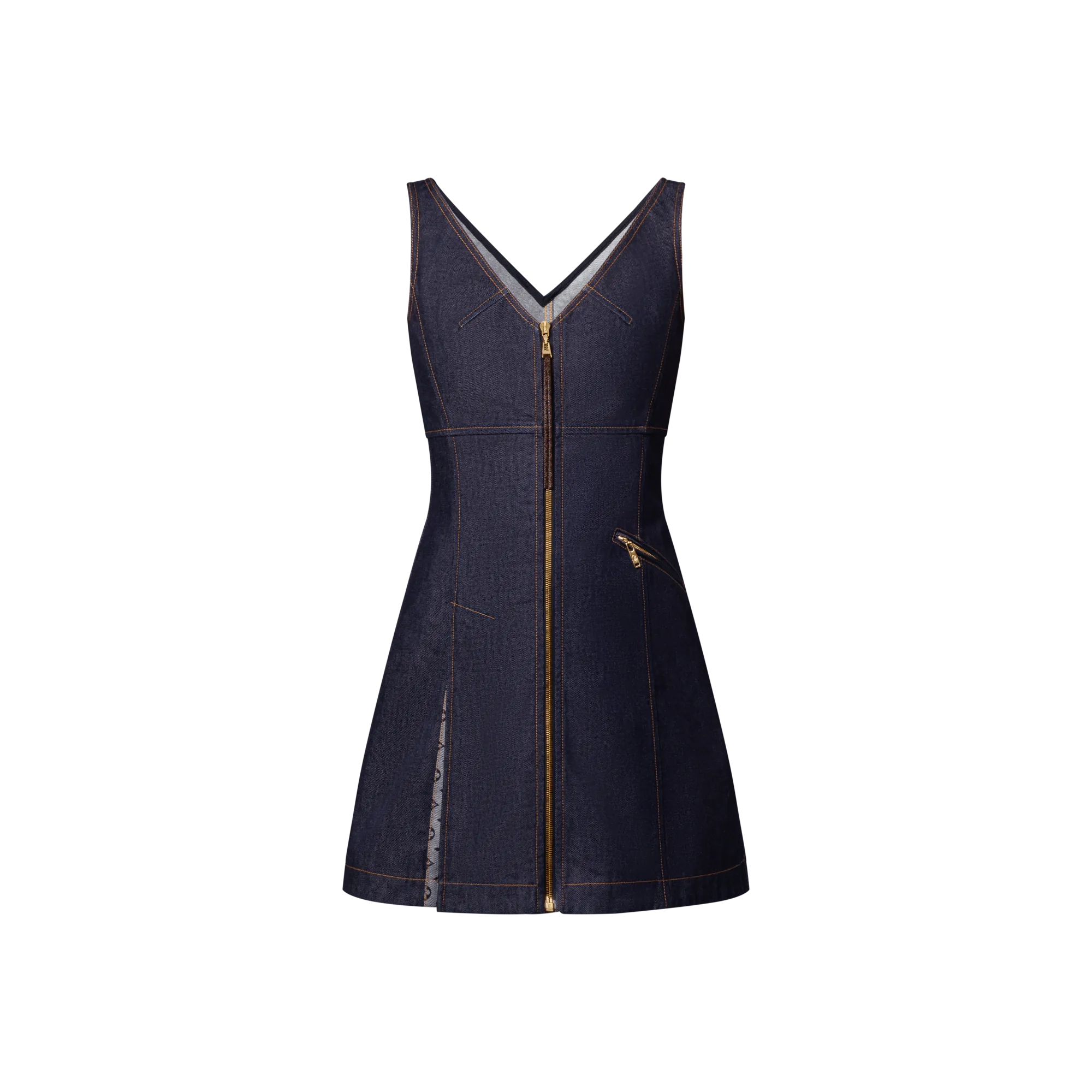 Louis Vuitton Denim Mini Dress - Women - Ready - to - Wear 1AI136 Blue