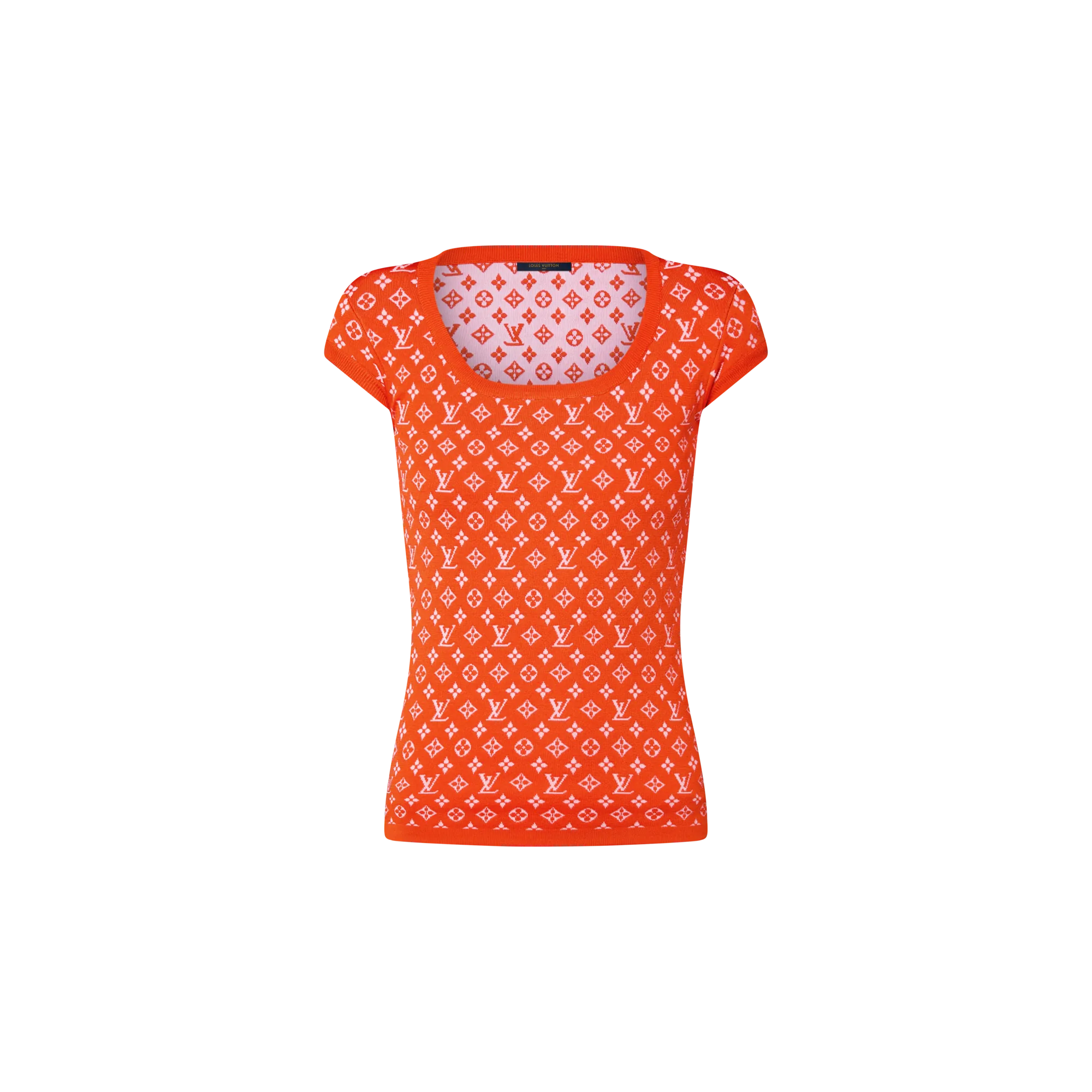 Louis Vuitton Monogram Jacquard Knit Top - Women - Ready - to - Wear 1AI717 Orange