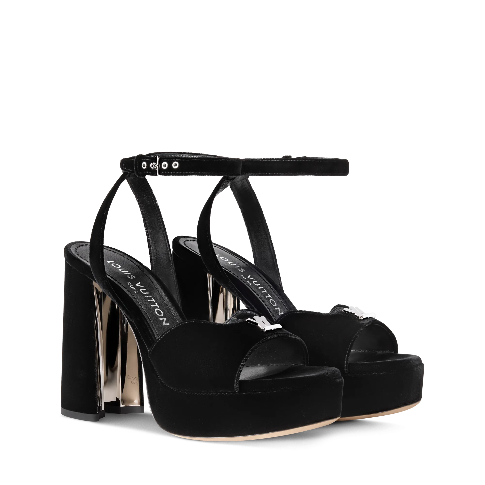 Louis Vuitton Swing Platform Sandal Velvet - Women - Shoes 1AICSA Black