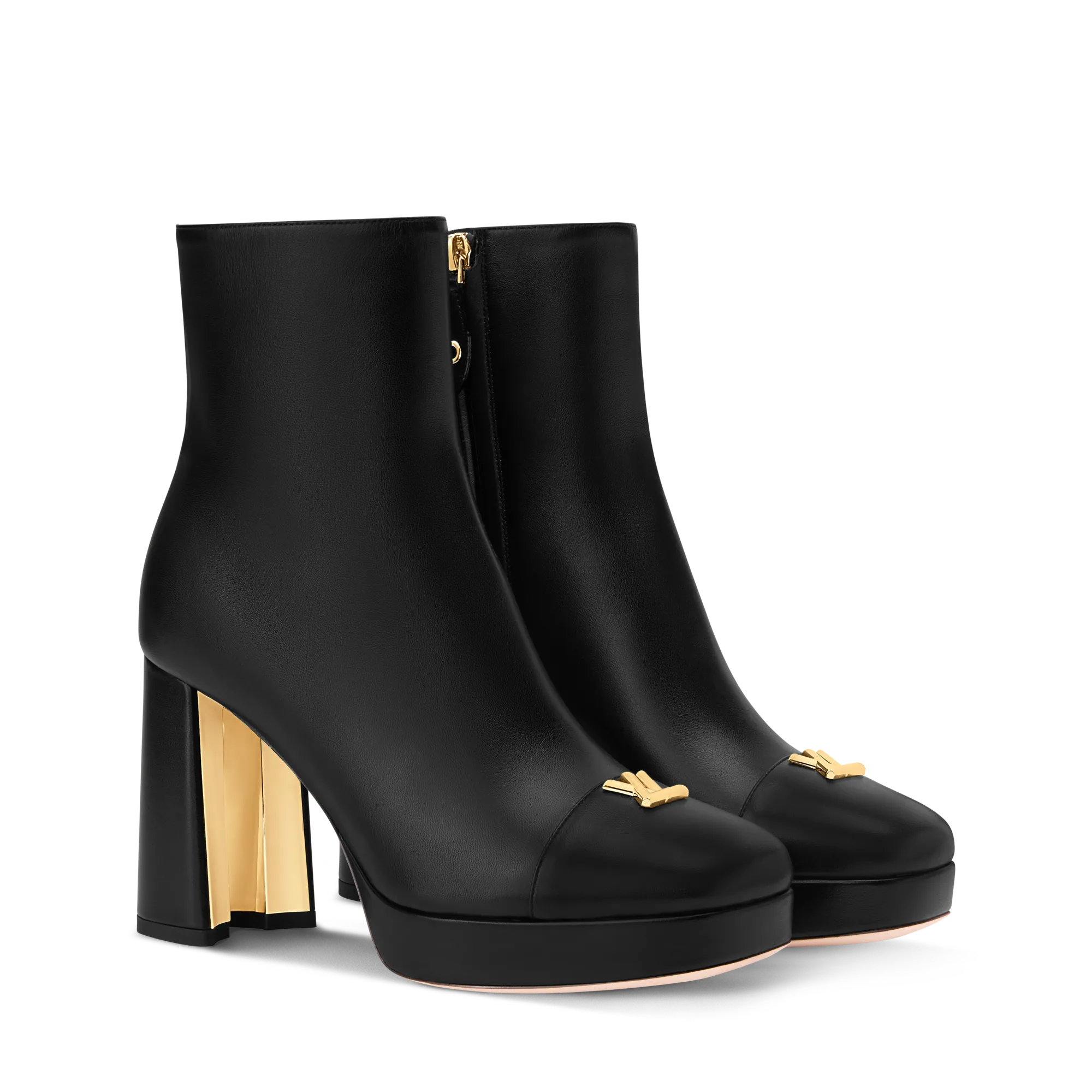 Louis Vuitton Swing Platform Ankle Boot Lamb - Women - Shoes 1AID09 Black