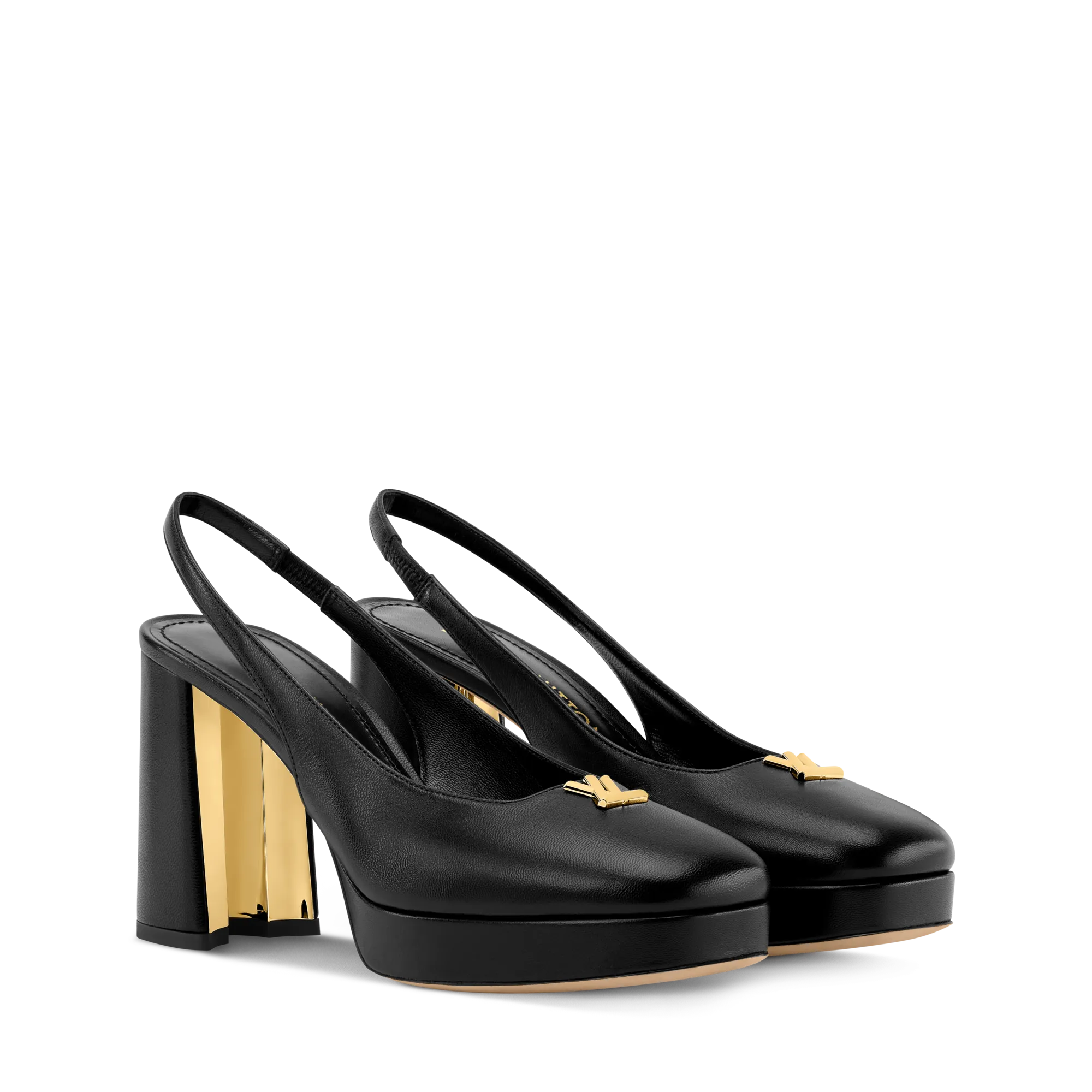 Louis Vuitton Swing Platform Slingback Pump Goat - Women - Shoes 1AIDF8 Black