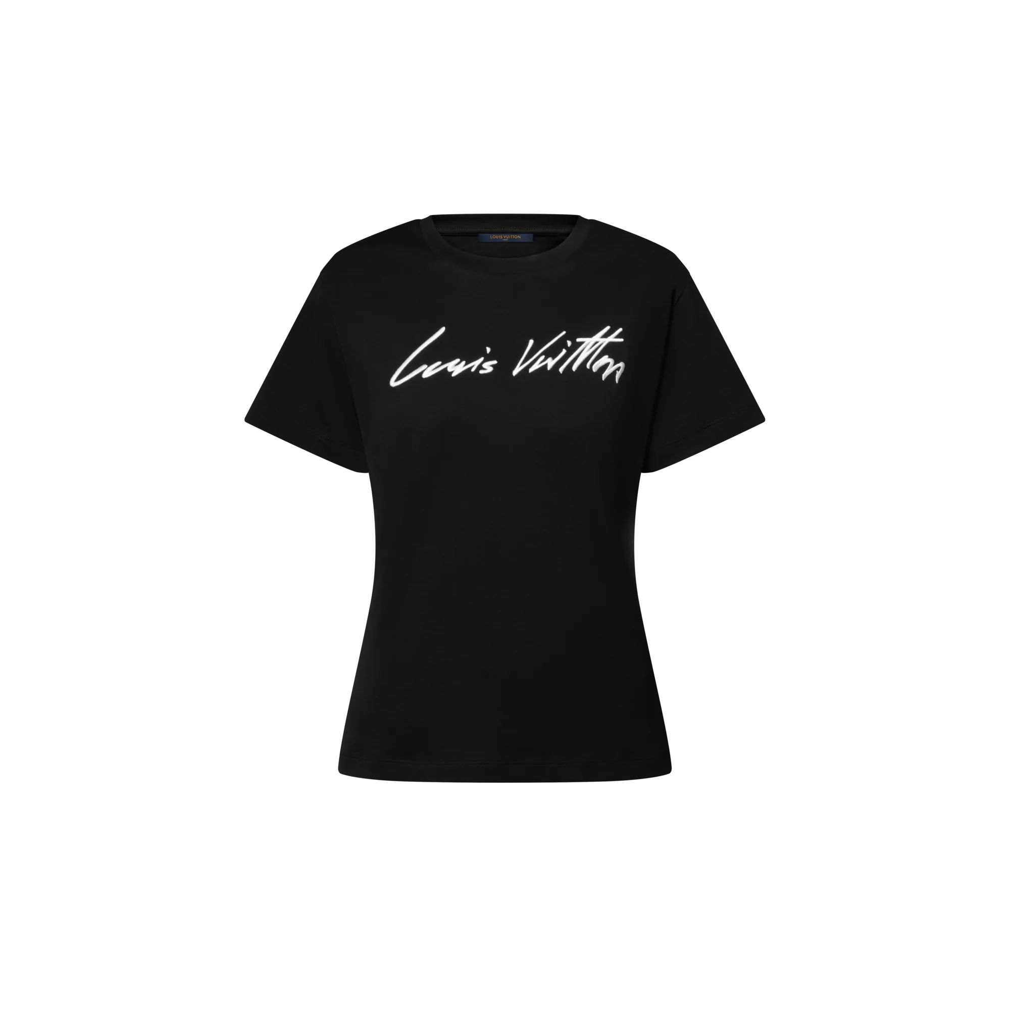 Louis Vuitton Cursive Signature T - Shirt - Women - Ready - to - Wear 1AII25 Black