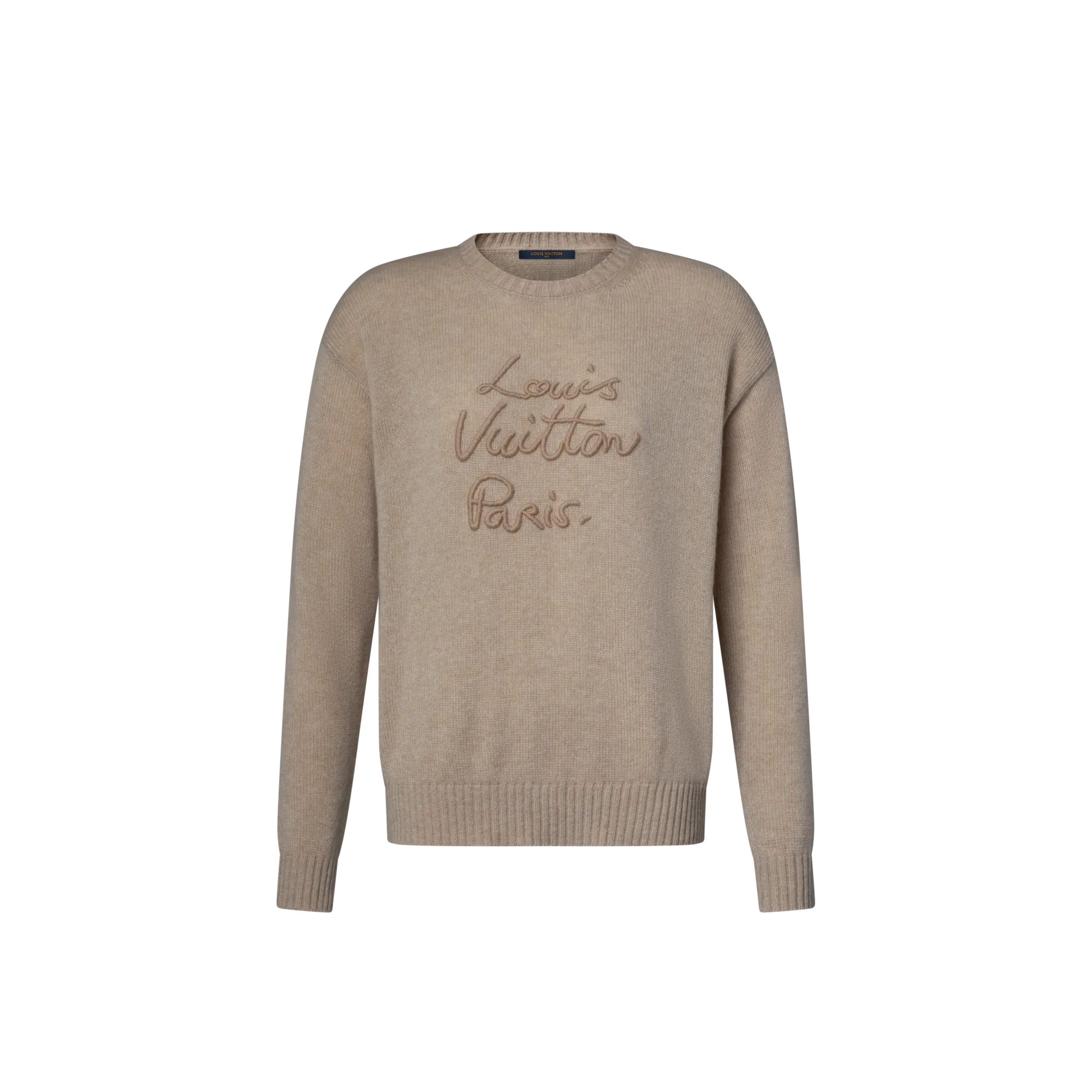 Louis Vuitton Cursive Signature Pullover - Women - Ready - to - Wear 1AIOYH Beige