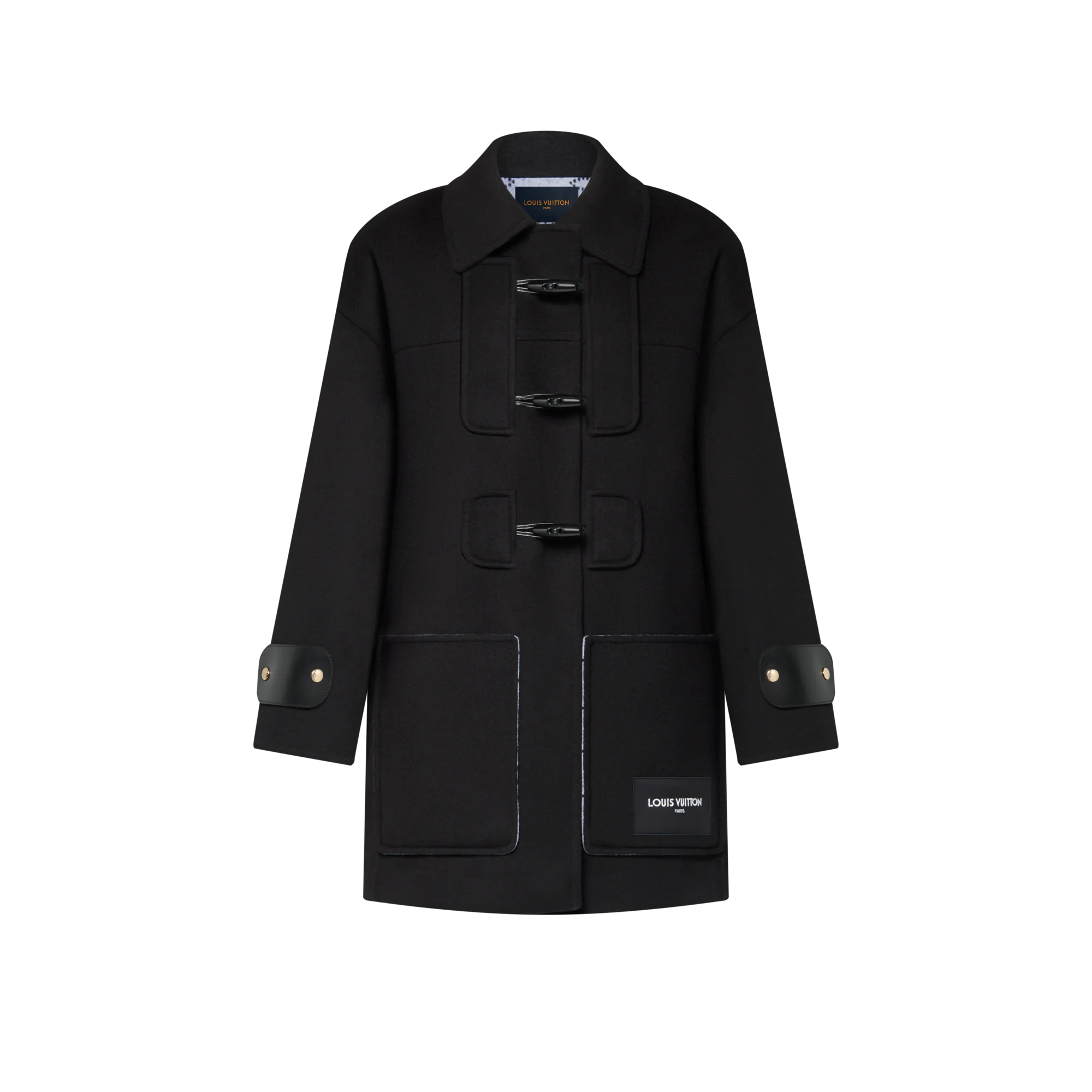 Louis Vuitton Double Face Duffle Coat - Women - Ready - to - Wear 1AIOZN Black