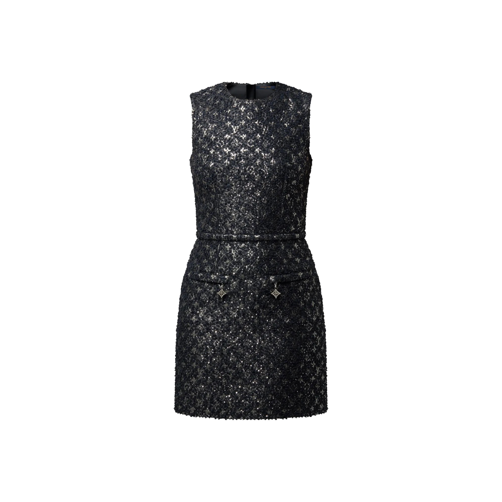 Louis Vuitton Monogram Tweed Fitted Dress - Women - Ready-to-Wear 1AIPEV Black