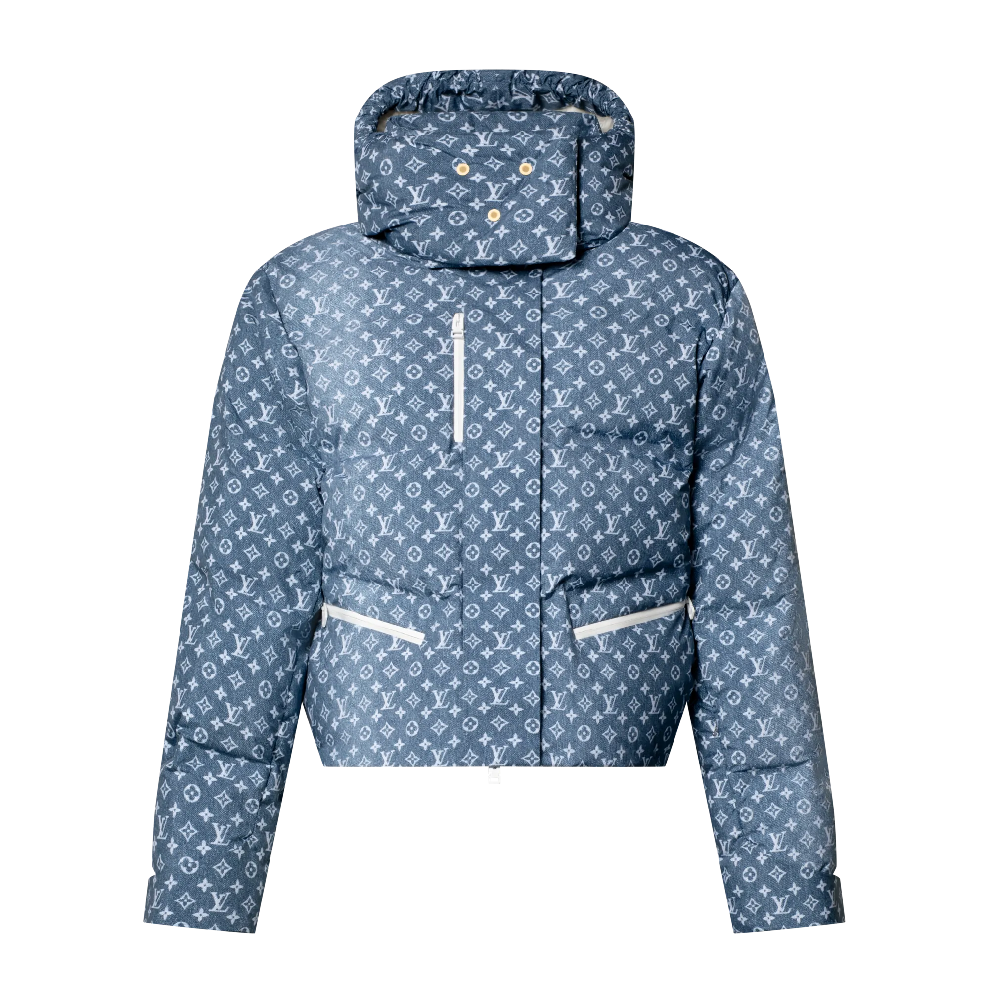 Louis Vuitton Denim - Effect Monogram Ski Jacket - Women - Ready - to - Wear 1AIPIN Blue