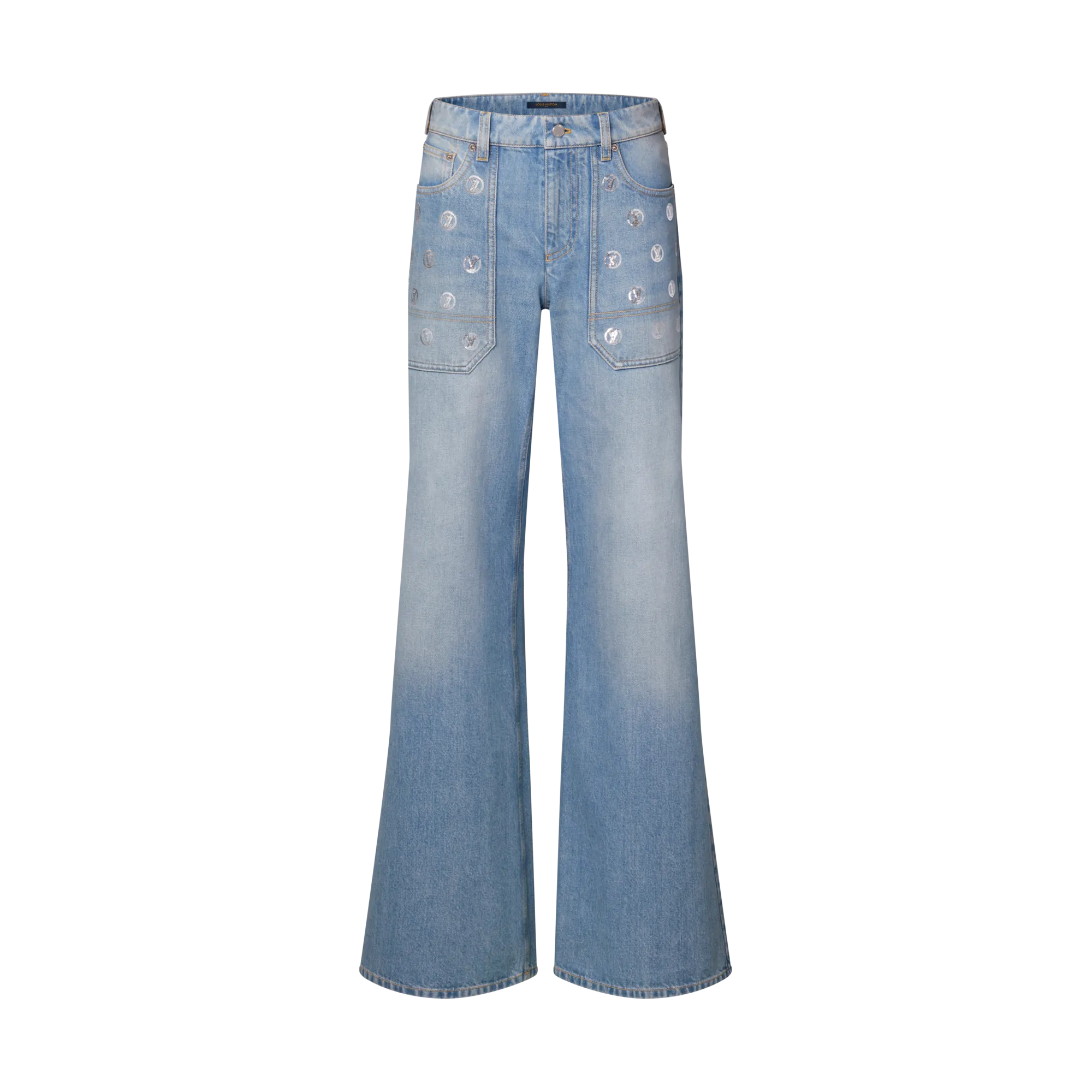 Louis Vuitton Signature Sequin Slim - Fit Jeans - Women - Ready - to - Wear 1AIPPR Blue