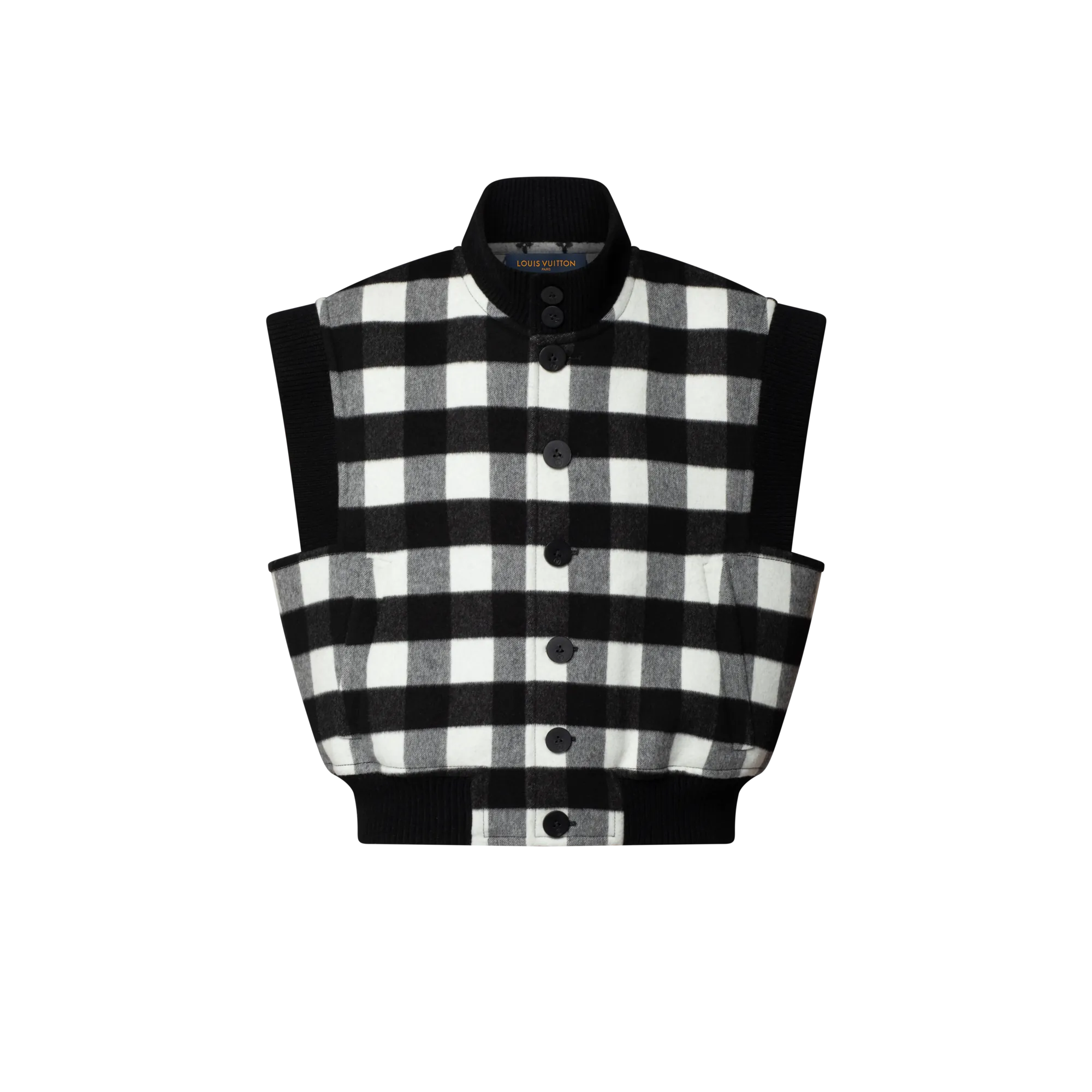 Louis Vuitton Sleeveless Check Bomber Jacket - Women - Ready - to - Wear 1AIPTB Black