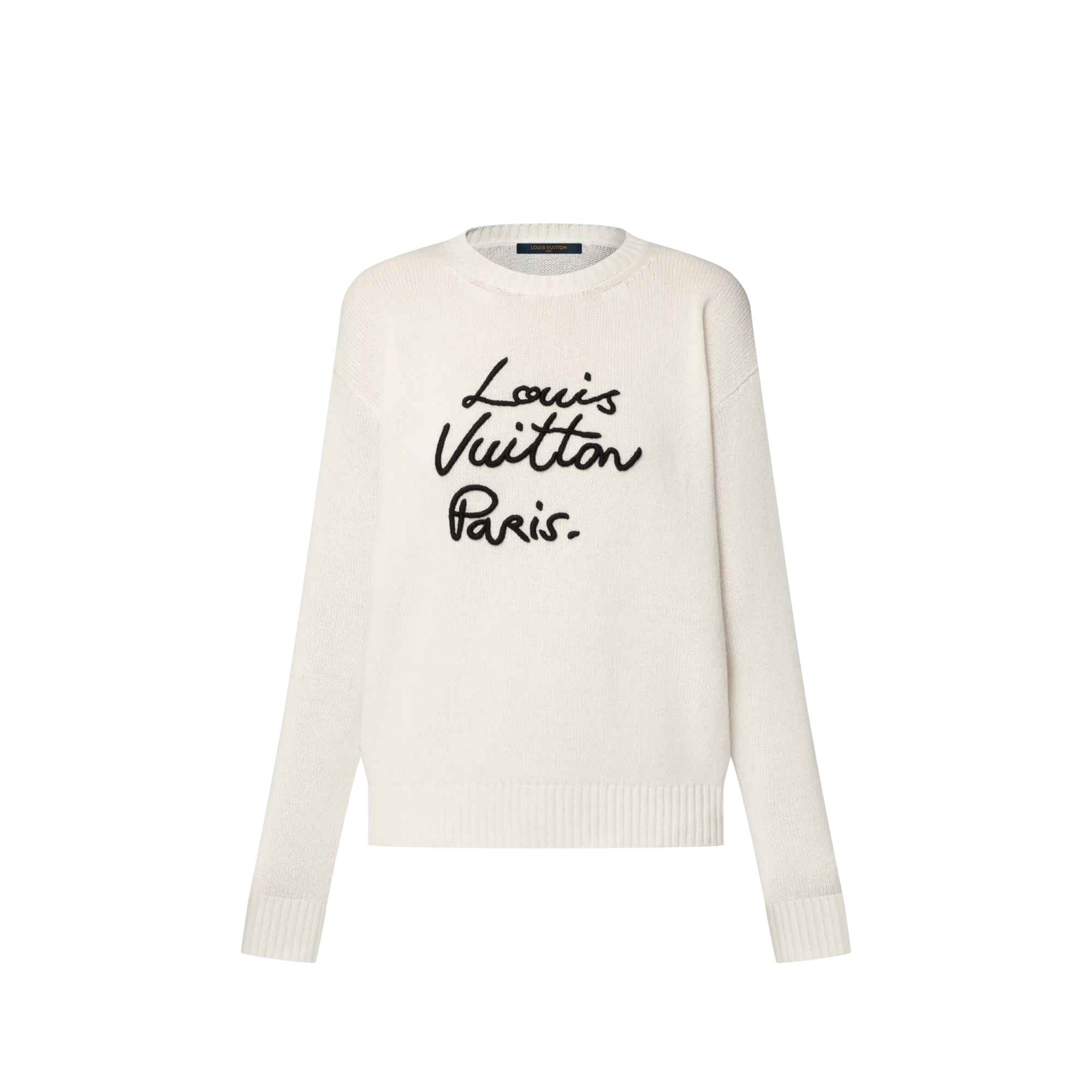 Louis Vuitton Cursive Signature Pullover - Women - Ready - to - Wear 1AIQEO White