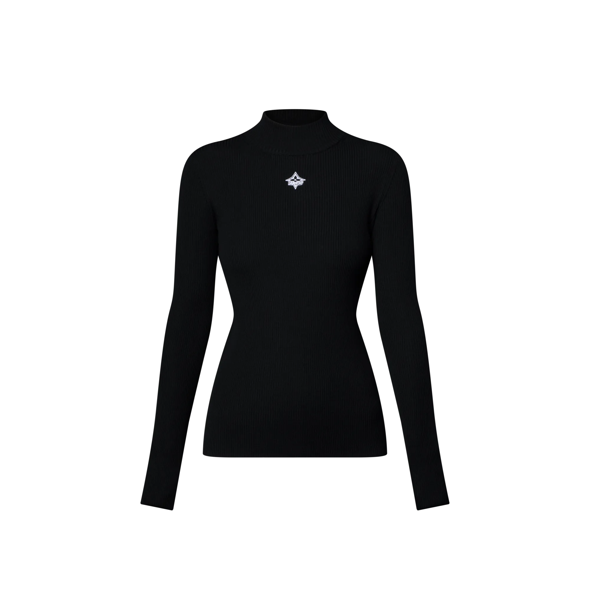 Louis Vuitton Long - Sleeved Rib - Knit Top - Women - Ready - to - Wear 1AIQEZ Black