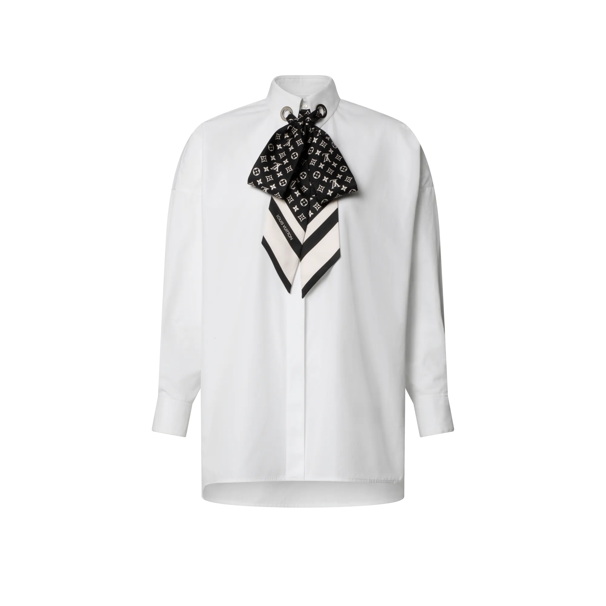 Louis Vuitton Monogram Scarf Shirt - Women - Ready - to - Wear 1AIQN7 White