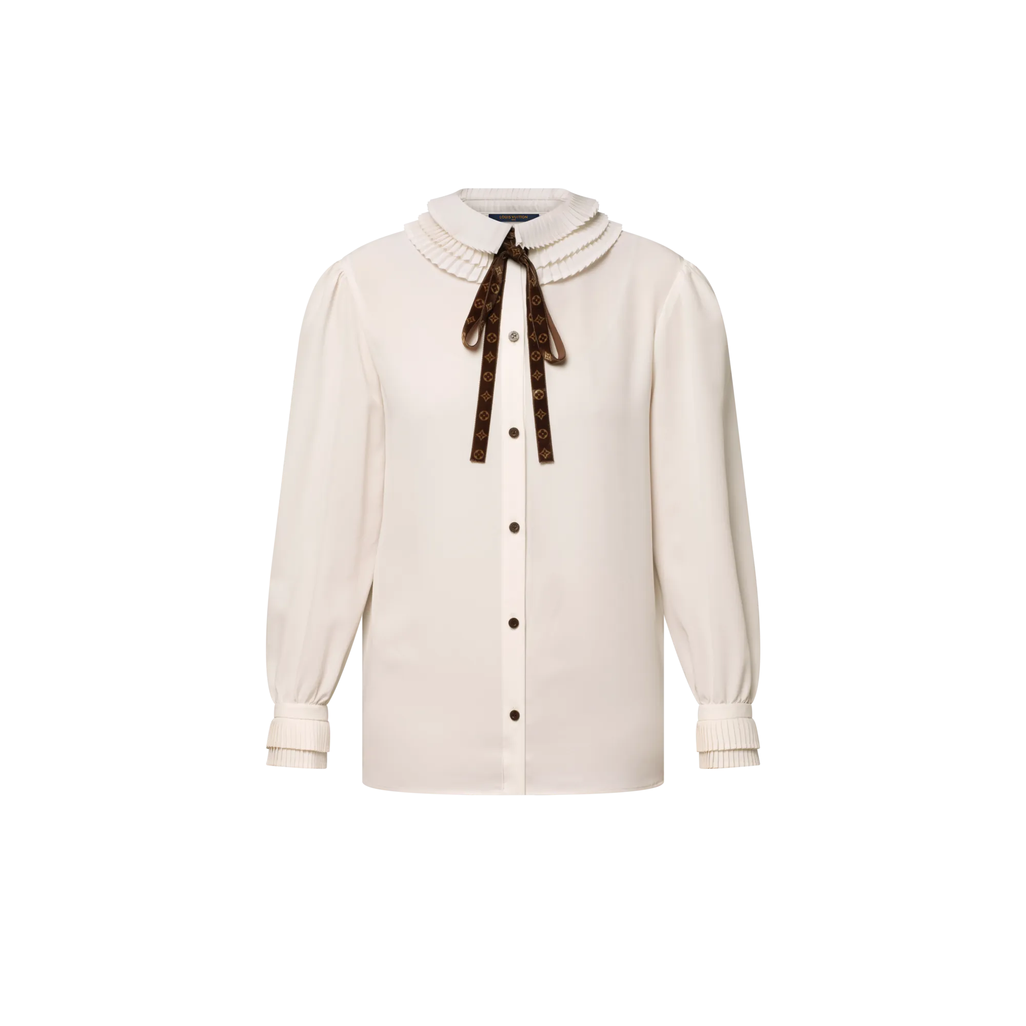 Louis Vuitton Pleat Collar Blouse - Women - Ready - to - Wear 1AIQNF White