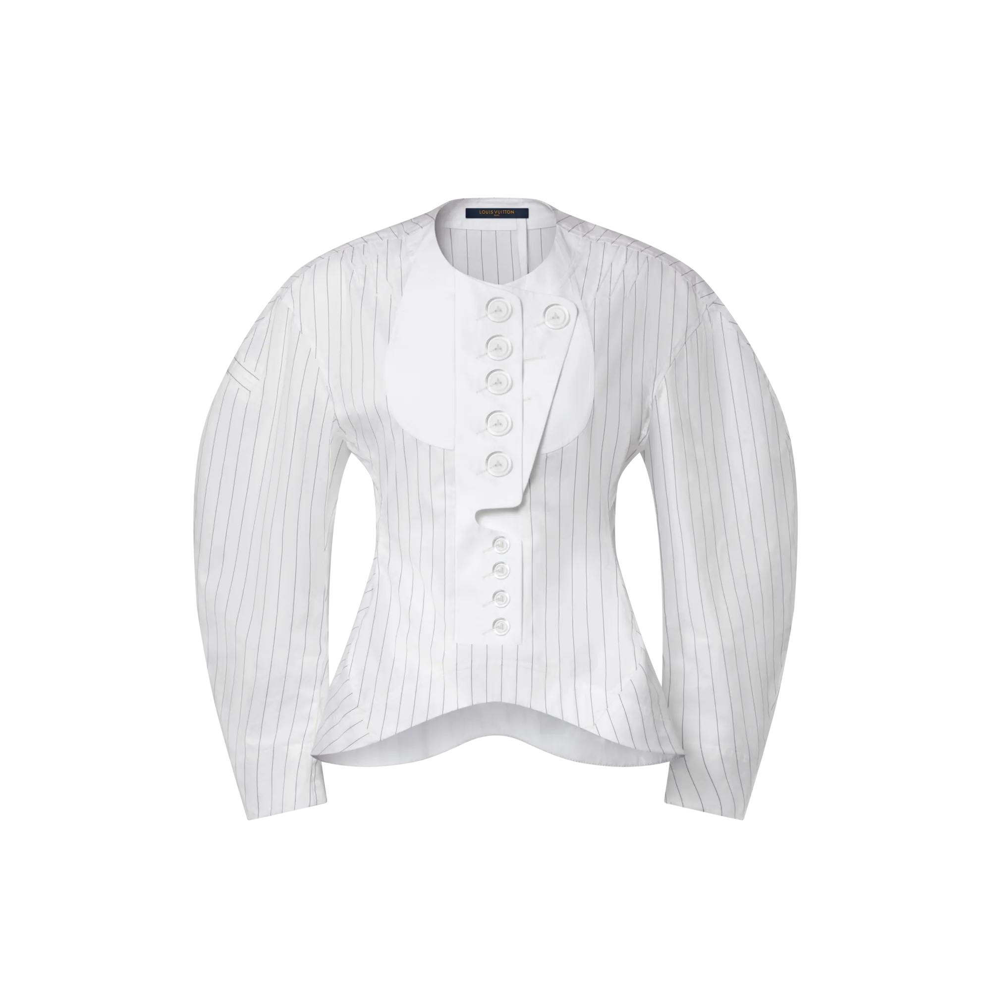 Louis Vuitton Bib Front Striped Blouse - Women - Ready - to - Wear 1AIQO3 Blue