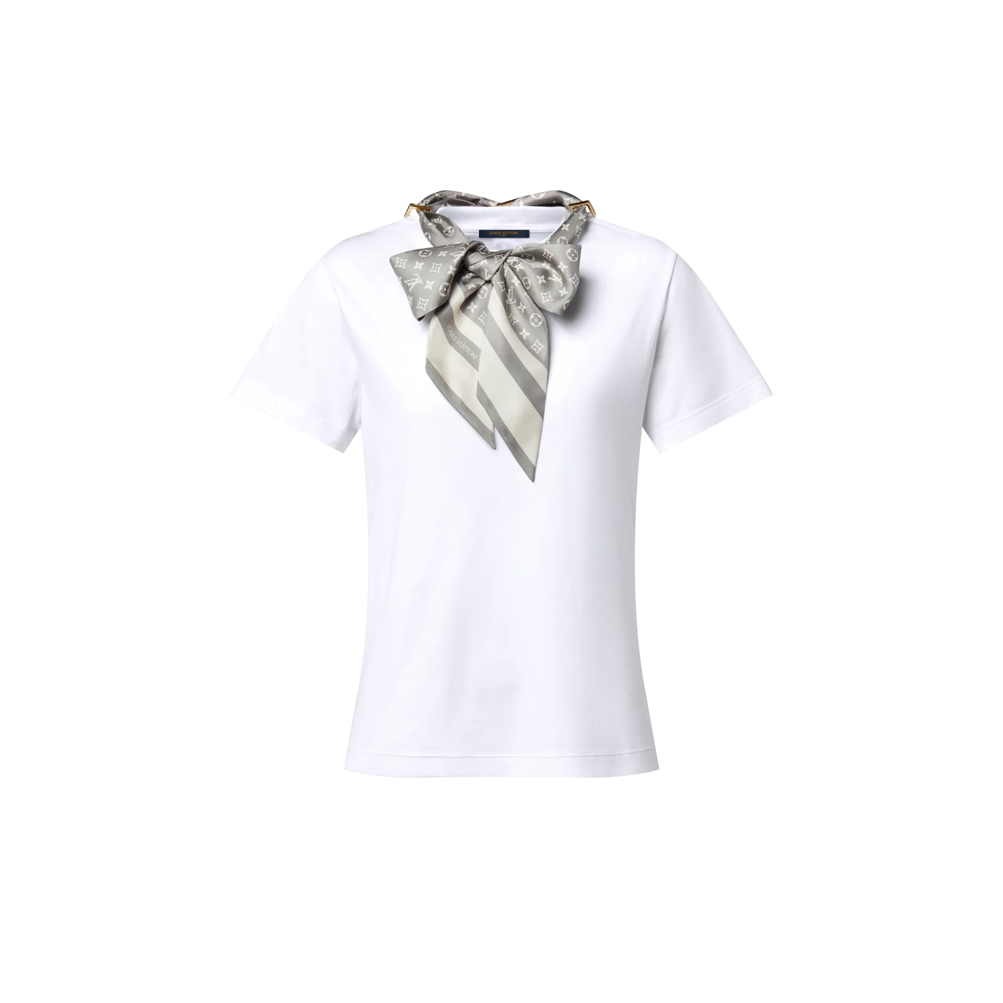 Louis Vuitton Monogram Scarf T - Shirt - Women - Ready - to - Wear 1AIR45 White