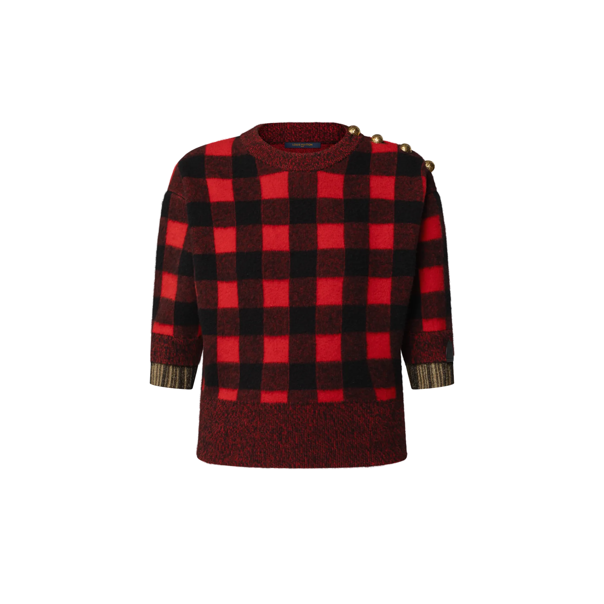 Louis Vuitton Graphic Check Knit Top - Women - Ready - to - Wear 1AIRDD Red