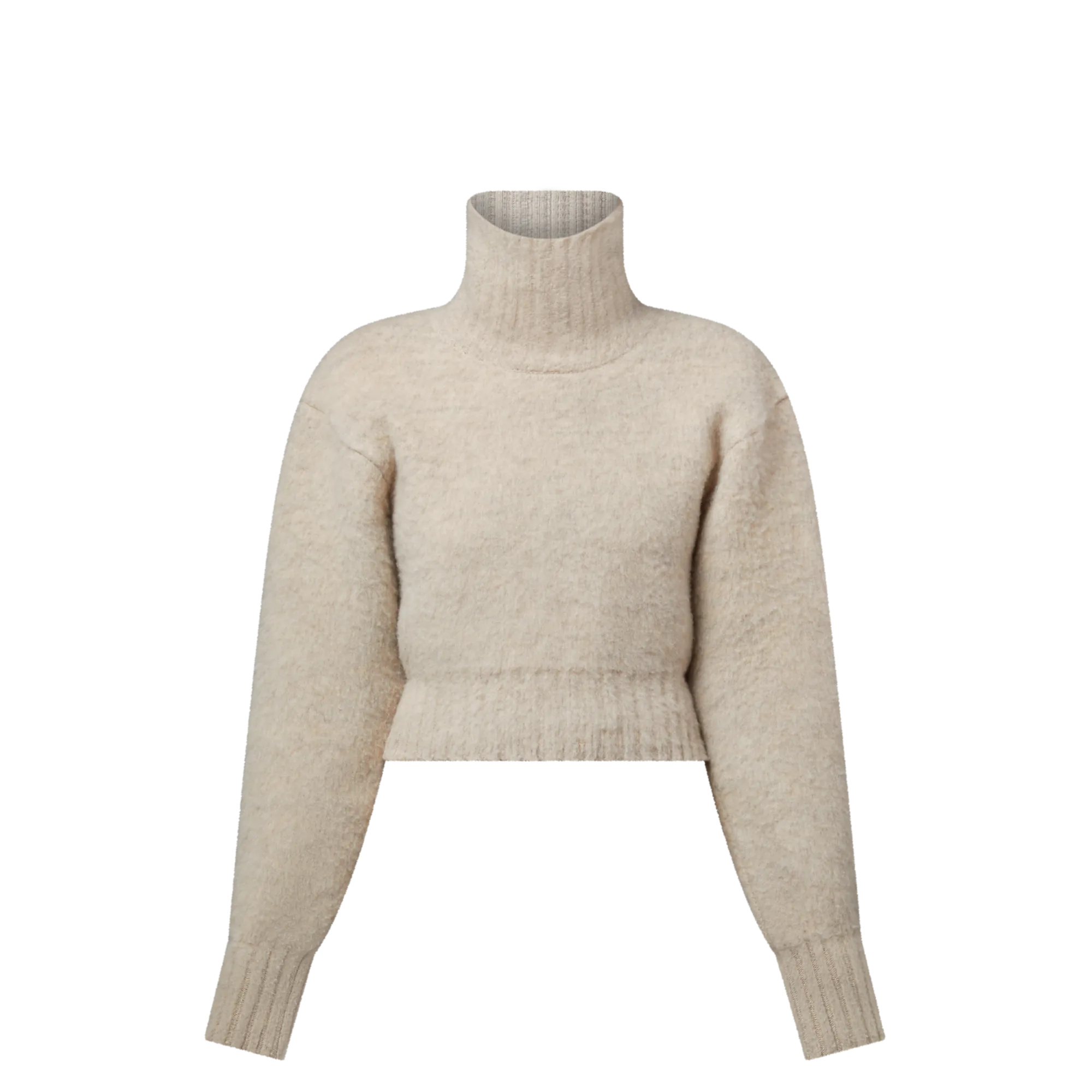 Louis Vuitton Cropped Brushed Knit Pullover - Women - Ready - to - Wear 1AIRE9 Beige