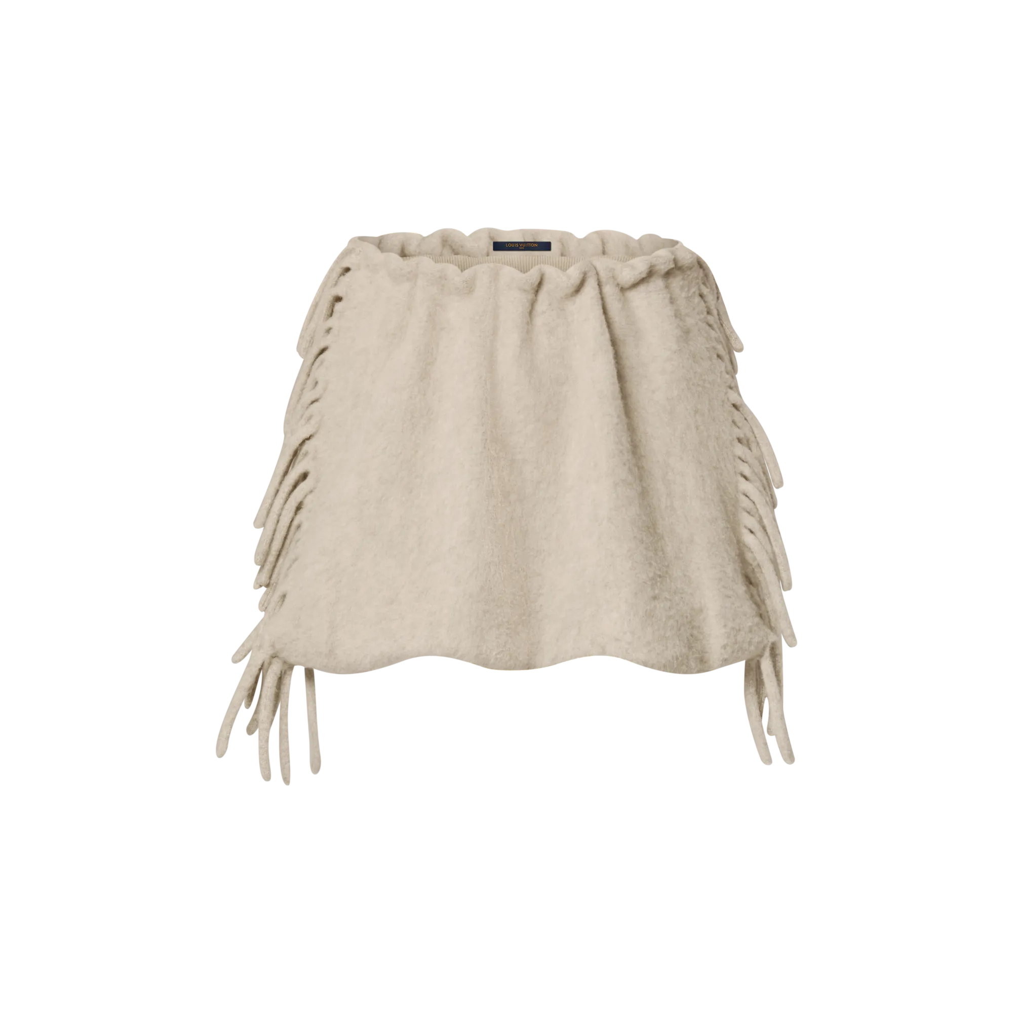 Louis Vuitton Fringed Brushed Knit Mini Skirt - Women - Ready - to - Wear 1AIRG1 Beige