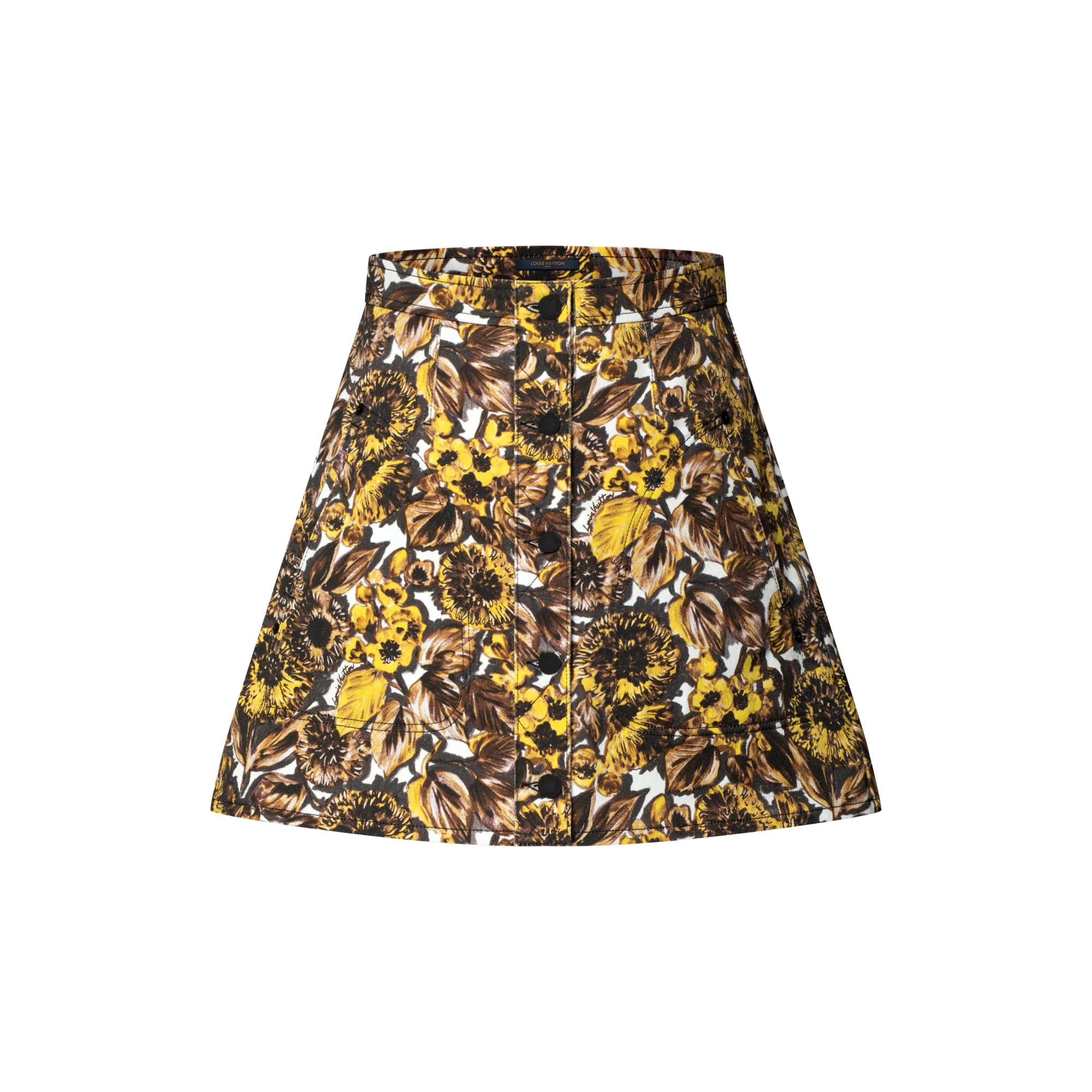 Louis Vuitton Floral Print Button Front Skirt - Women - Ready - to - Wear 1AIRQP Beige
