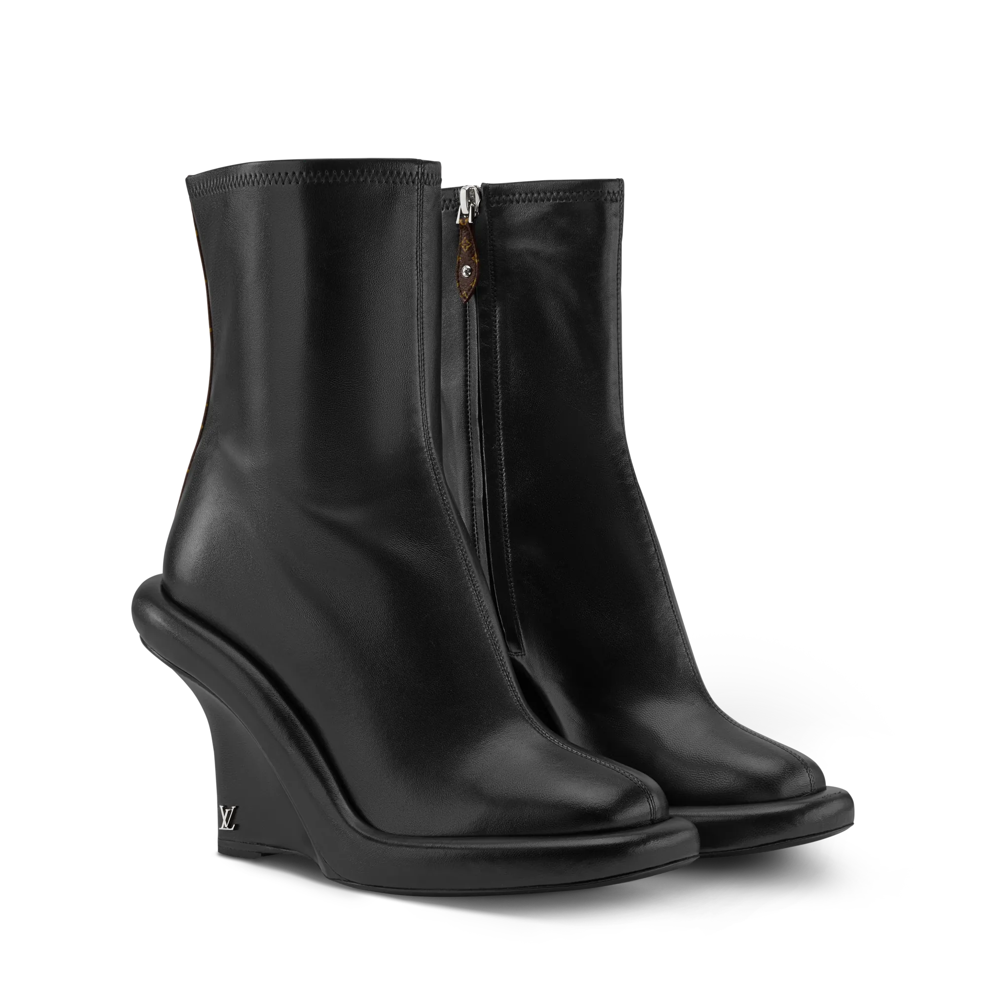 Louis Vuitton Lounge Wedge Ankle Boot Lamb - Women - Shoes 1AISF1 Black
