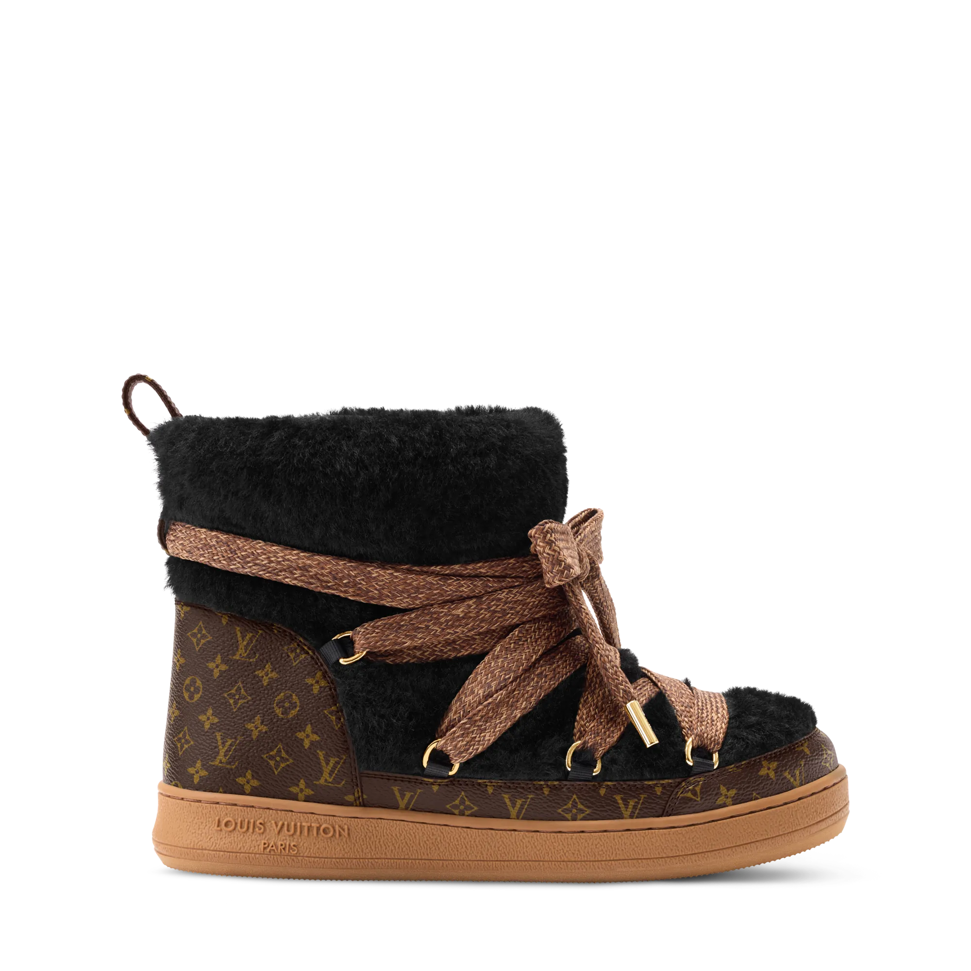 Louis Vuitton LV Cloud Lace - Up Ankle Boot Sneaker Shearling - Women - Shoes 1AIV15 Black